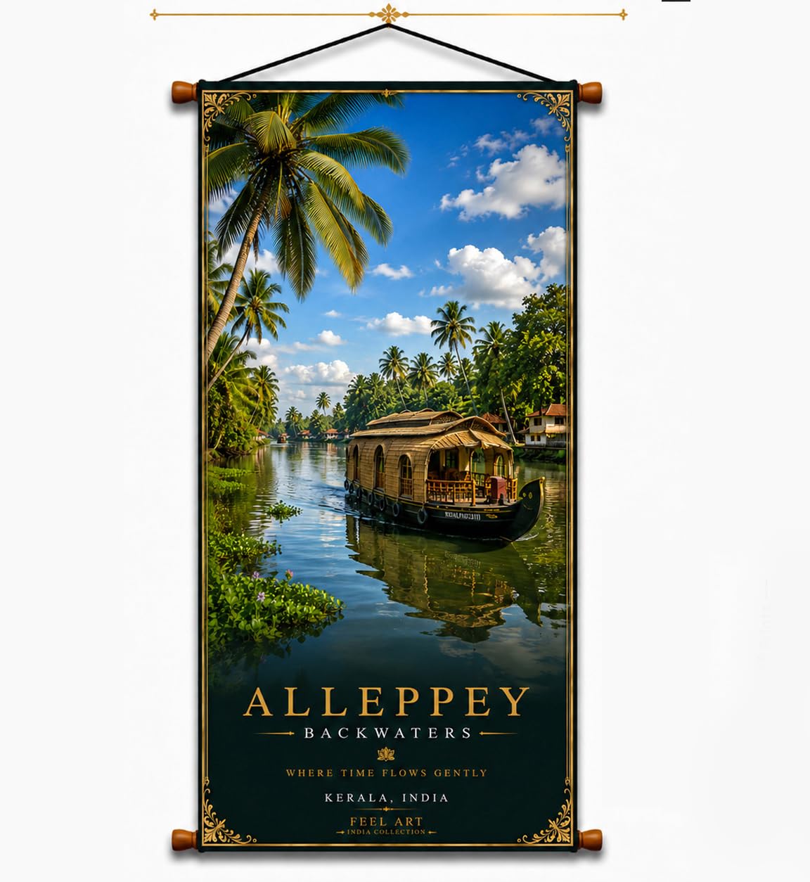 FEEL ART Alleppey Kerala Backwaters Canvas Wall Hanging | FCH87-image-4