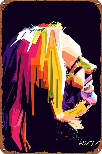Adele Popart - Cartel de metal para colgar en la pared de la cocina, cartel retro para pared, garaje, cafetería, bar, pub, arte cueva de hombre,