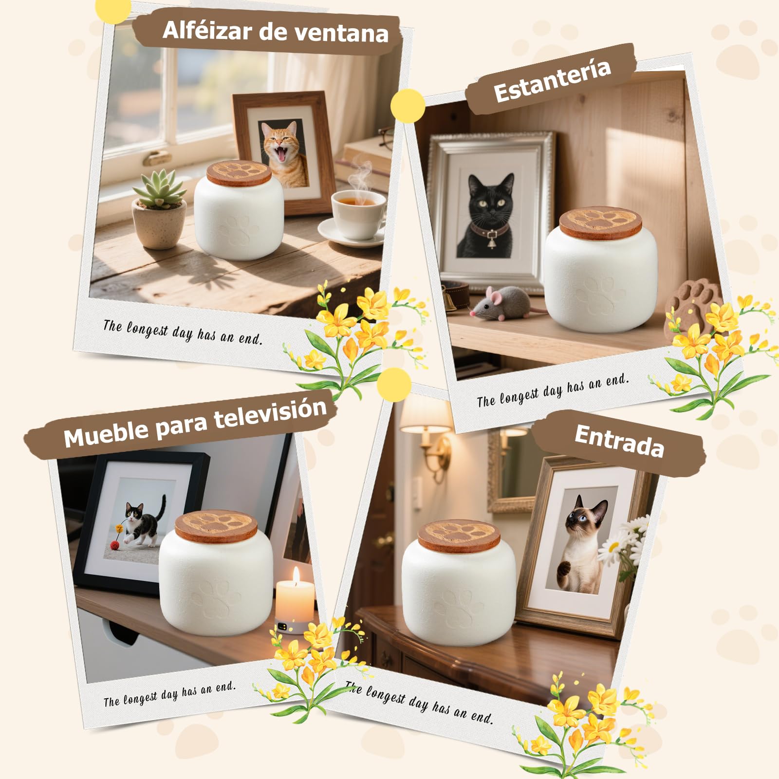 PETCUTE Mini Urnas de Cremación para Cenizas de Perros y Gatos,Urnas de Mascotas para Cenizas de Perros,Urna de Cerámica para Perro,Urna Funerarias para Mascotas,Blanco,180ml