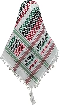Palestine Scarf 49x49in Polyester Keffiyeh with Tassel Colorful Arab Scarf Ethnic Printed Palestine Keffiyeh for Daily Wearing, Palestinian Keffiyeh