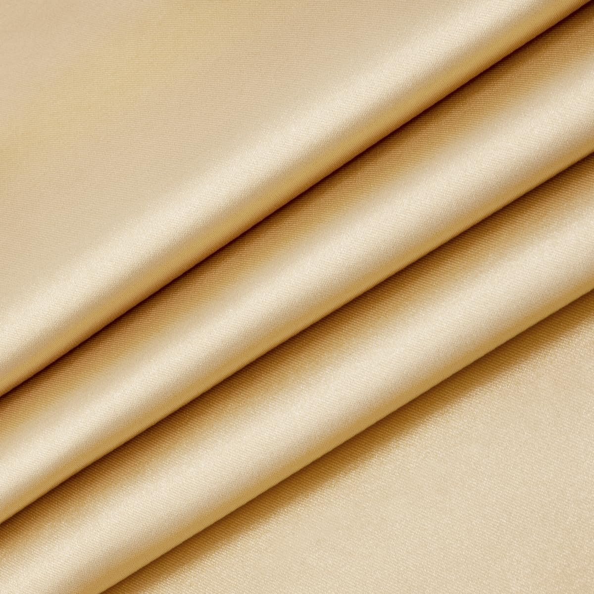 MLMW Charmeuse Champagne Satin Fabric 6 Yards 60" Wide Silky Charmeuse Satin Fabric by the Yard Smooth Cloth Fabric for Wedding Dress, Sewing, DIY Crafts,Clothing Making, Party Decorations, Backdrop