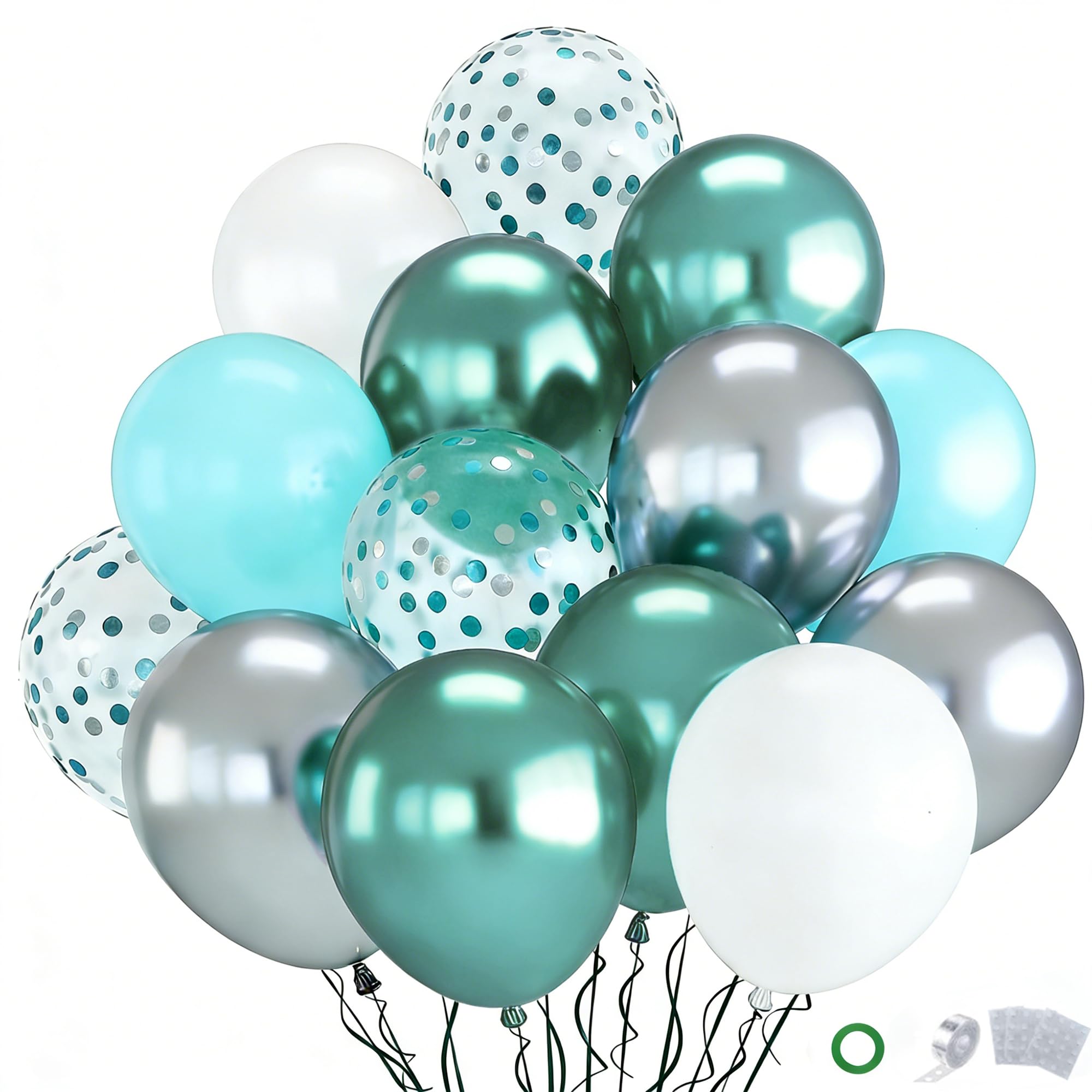 Teal and Blue Balloons, 70-pack Teal Balloons for Party