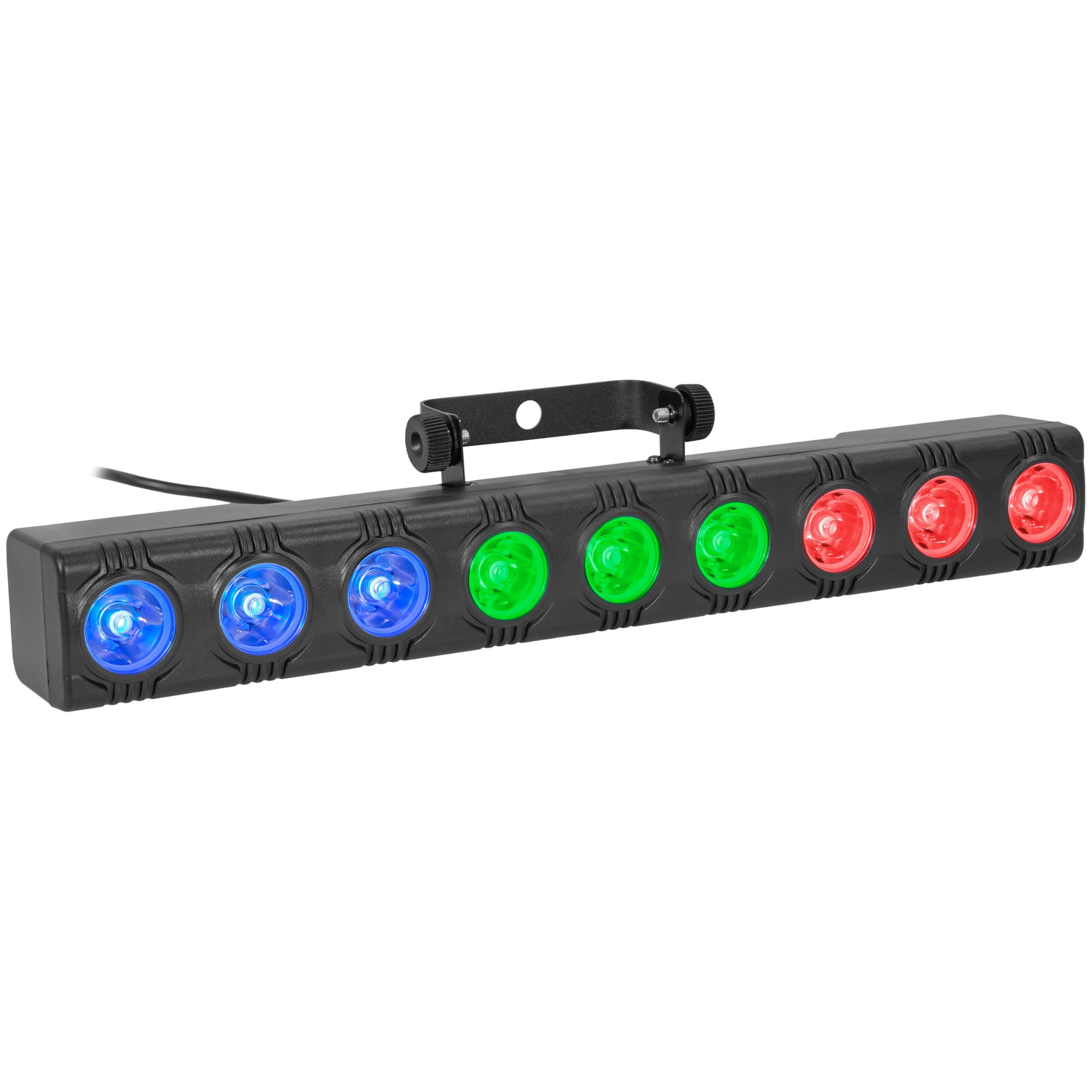 BoomToneDJ ColorBar 9x3W RGB – Barre LED RGB 9x3W avec contrôle DMX, télécommande IR, Effets stroboscopiques et LED Individuelles – Idéale pour DJ, scènes, événements et installations Fixes