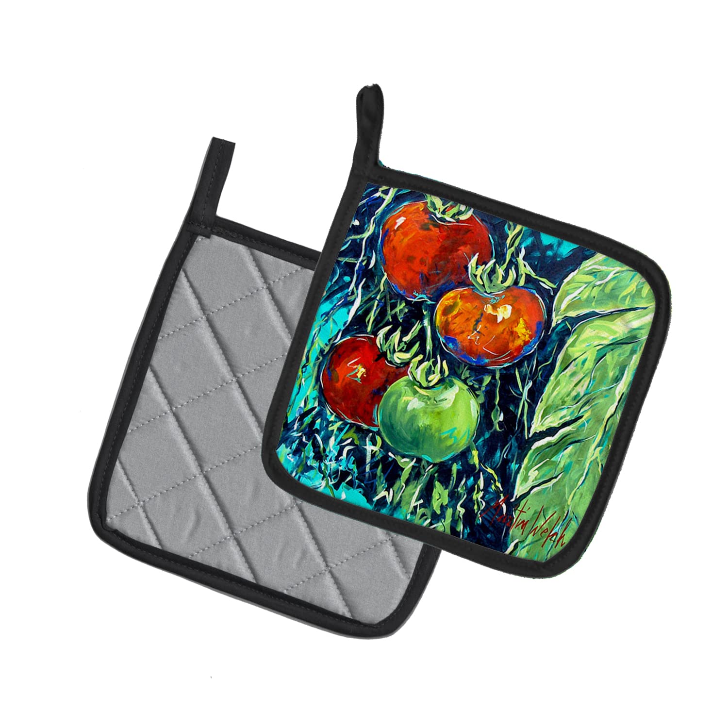 Caroline's Treasures MW1359PTHD Tomato Pair of Pot Holders Topflappen, Textil, Mehrfarbig, 7.5HX7.5W
