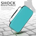 Case for Nintendo Switch Lite Accessories, YUANHOT Portable Travel Bag for Switch Lite Games Protective Case & Tempered Glass Screen Protector & 6 Thumb Grip Caps - Turquoise