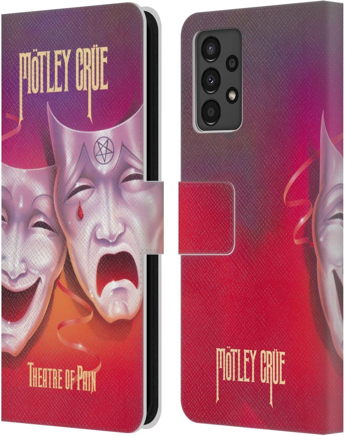 Head Case Designs Officially Licensed Motley Crue Theater of Pain Albums Leather Wallet Case Compatible with Samsung Galaxy A13 (2022)
