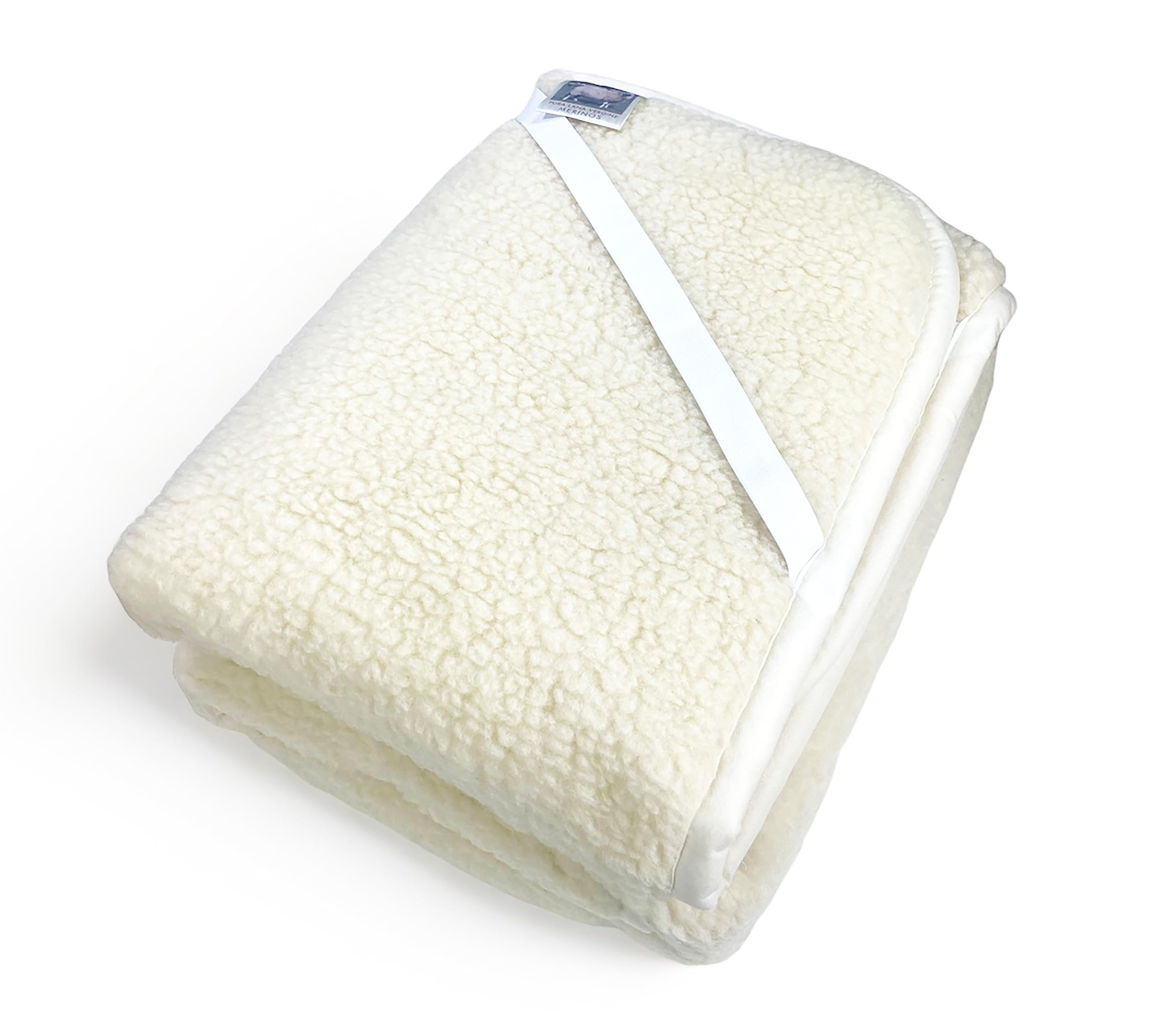 Tex family COPRIMATERASSO Topper Mary in Vera Lana Merinos 1000 gr. in 11 Misure Differenti - Piazza e Mezza Maxi cm. 140x200