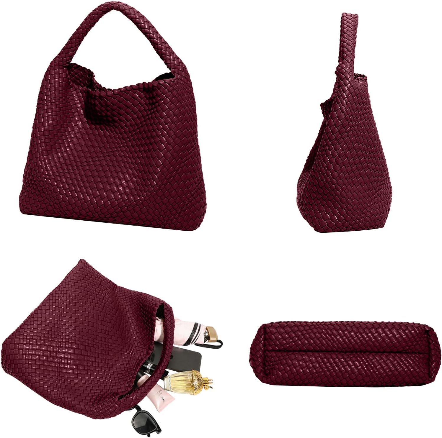 Tote Bag Shoulder Handbags for Women Hand bag Large Capacity Travel Woven Lightweight Purse Hobo Slouchy Bags - Image 5