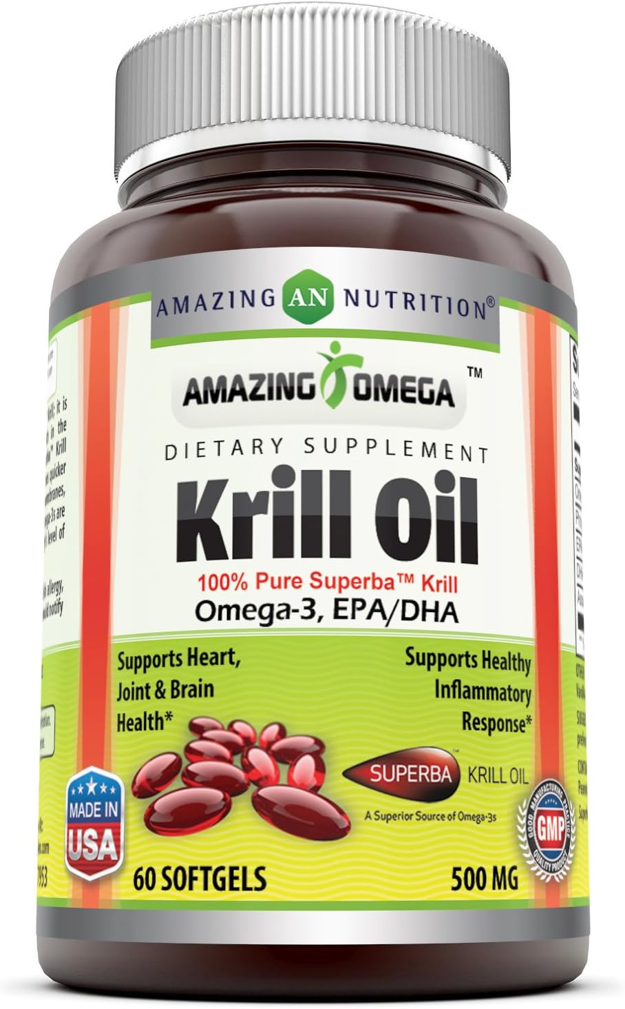 Amazing Omega Superba Krill Oil 1000 Mg Per Serving 60