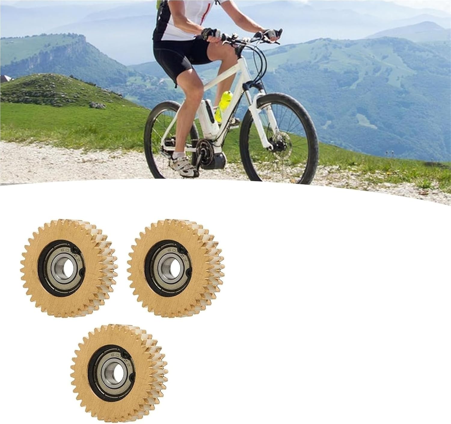 3Pcs Copper Motor Gears with Bearing 36 Teeth Ebike Wheel Hub Motor Gear 38x12mm Power Transmission Gear