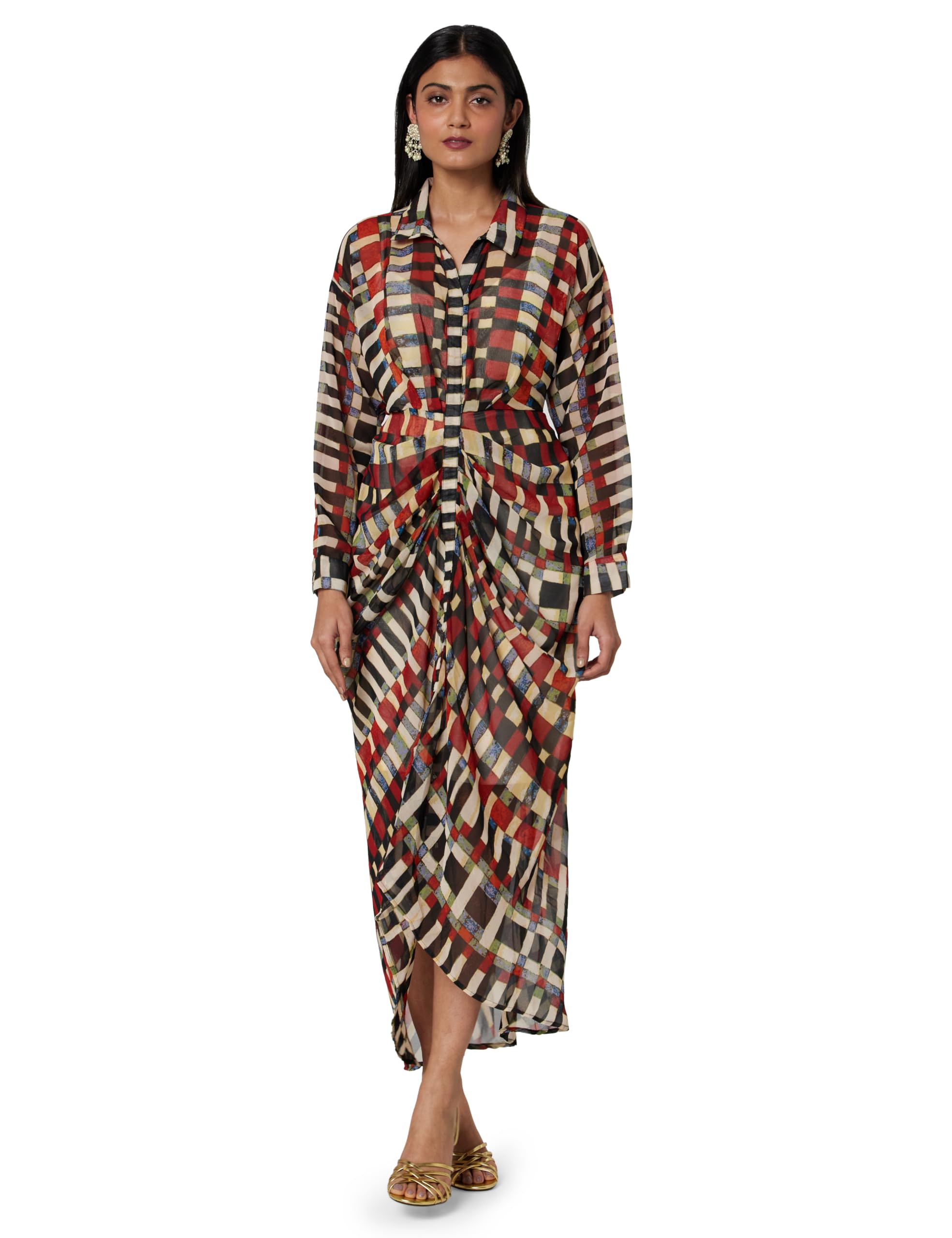 biba Women Georgette A Line Printed Dress-picture-20