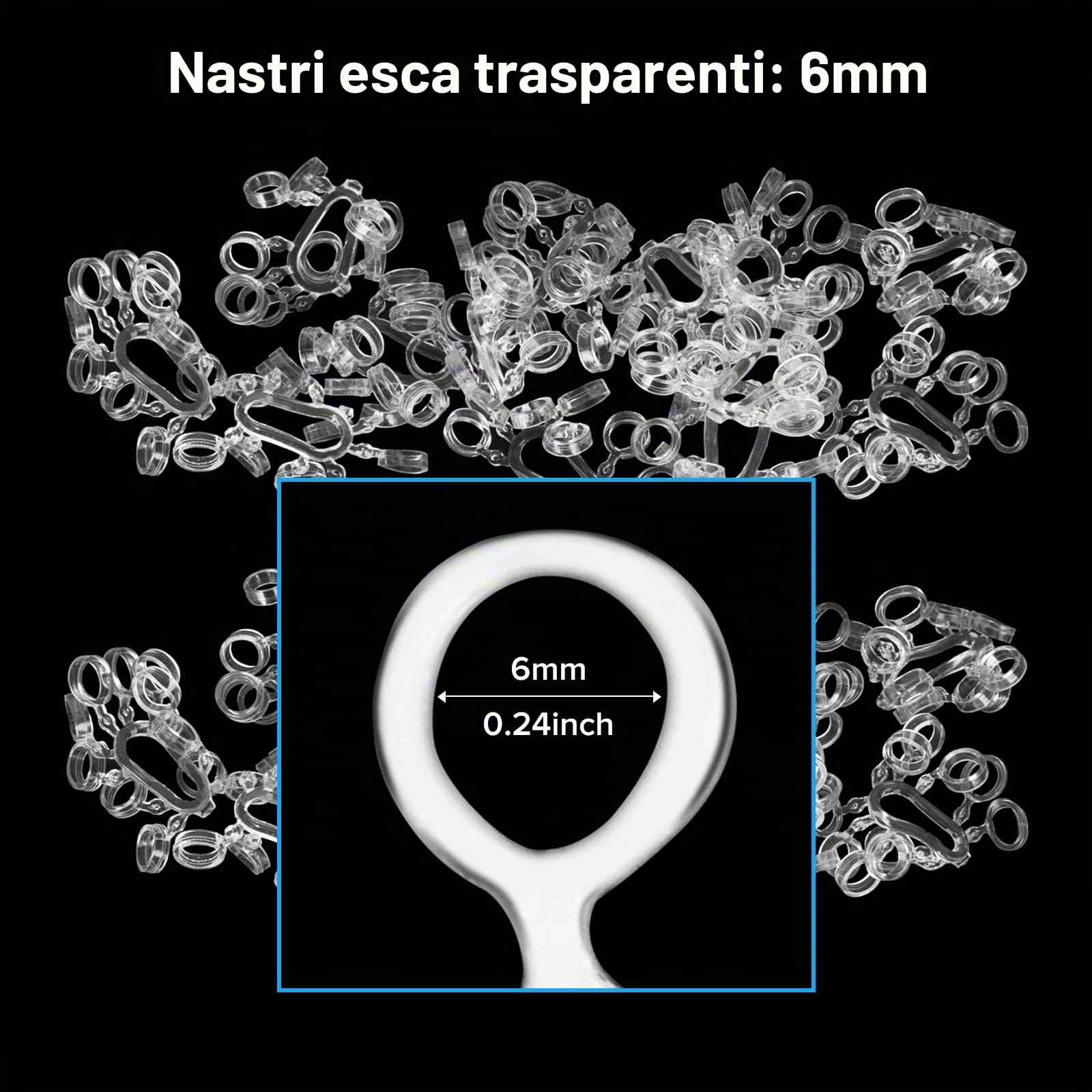 Realure 150 Pz Pellet Bait Bander, 6 mm Micro Fasce per Esche per la Pesca, Fasce per Pellet, Micro Esche Anelli in Gomma, Anello di Gomma per il Fissaggio Rapido di Esche, Pellet, Falene d'Api, Verme