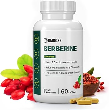 DMoose Berberine 1200mg Capsules, 60 Count, Berberine HCl from Berberis Aristata, Vegan Non-GMO Supplement for Metabolism, Digestive Support & Daily Wellness