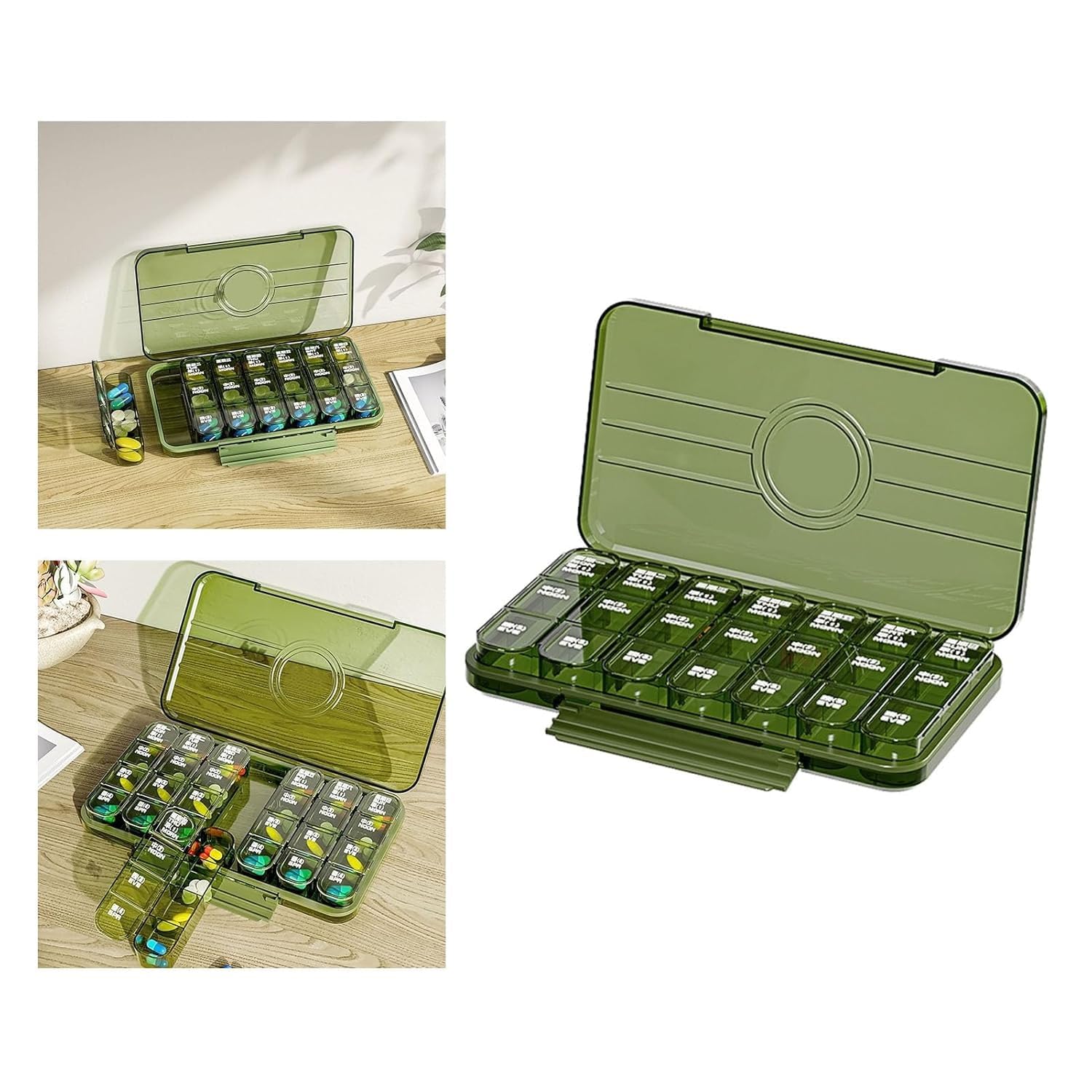 Compact 21-Grid Pill Box - Weekly Organizer for Daily Medication-image-19