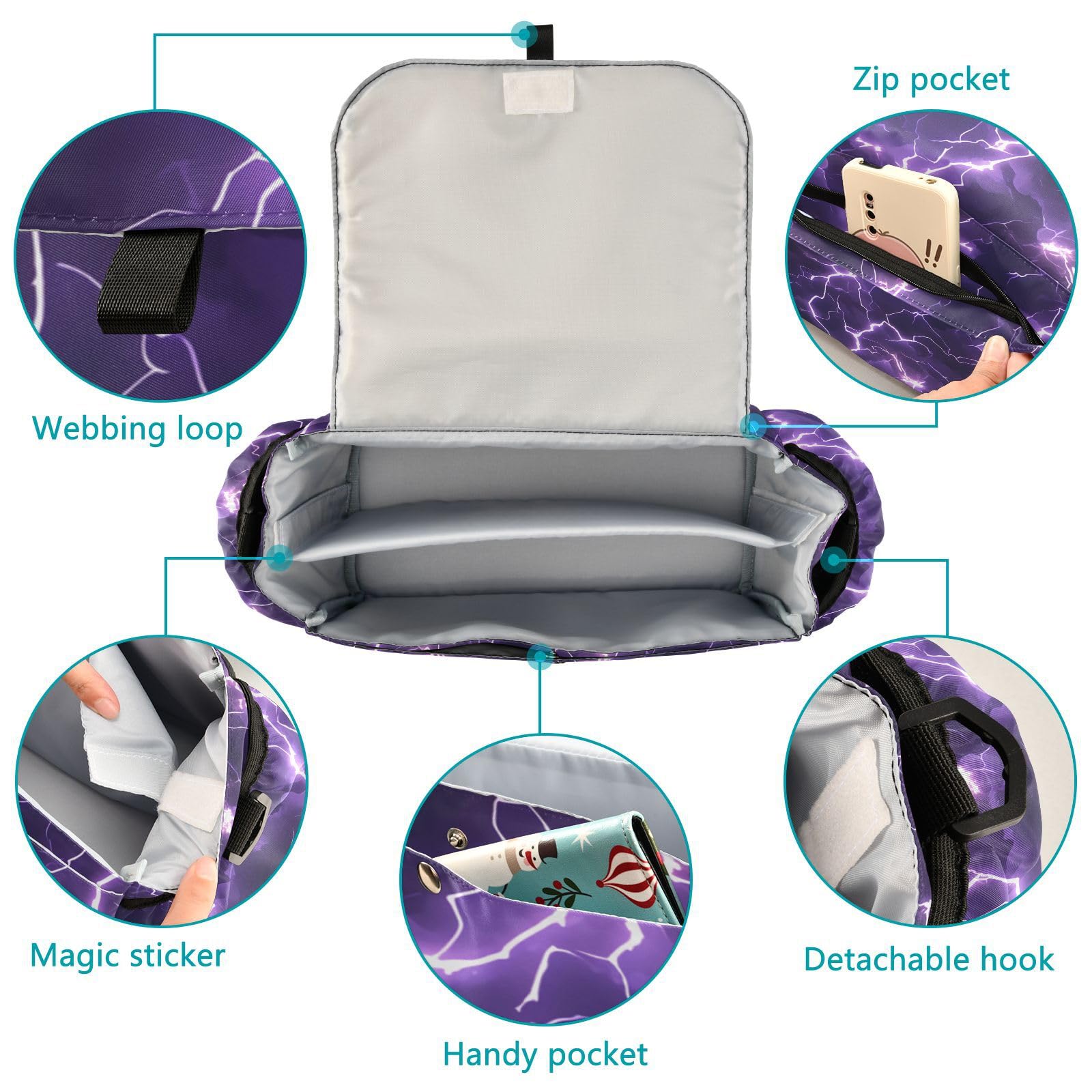 miaozhen Lightening Purple Nature stroller organizer baby bag baby caddy accessory accesorios para carro accesorios para carro