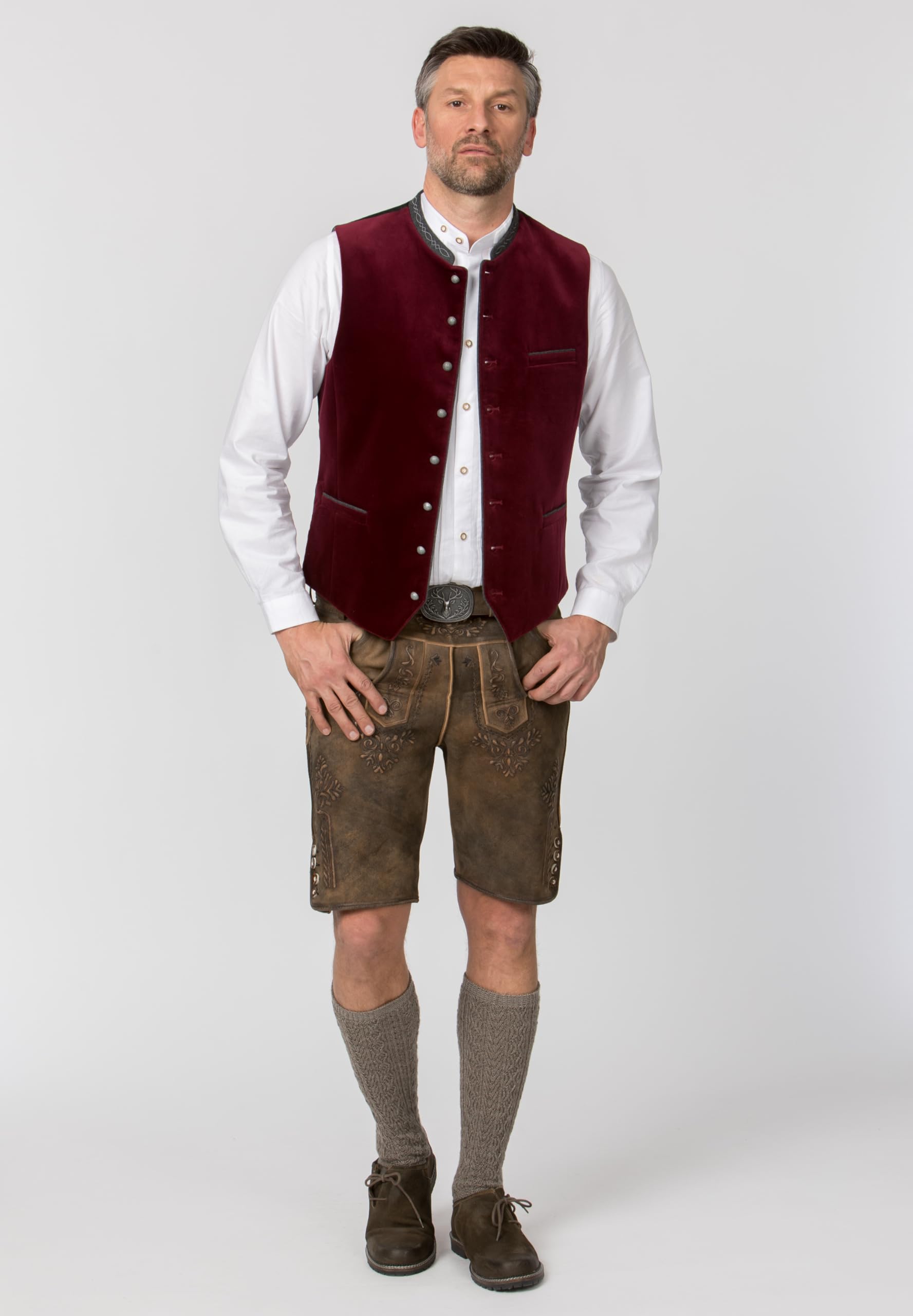 Stockerpoint Herren Trachtenweste Lorenzo I Größen 46-64 I Traditionelle & hochwertige Weste mit verstellbarem Riegel I Perfekt für Trachten & Festlichkeiten – Bild 2
