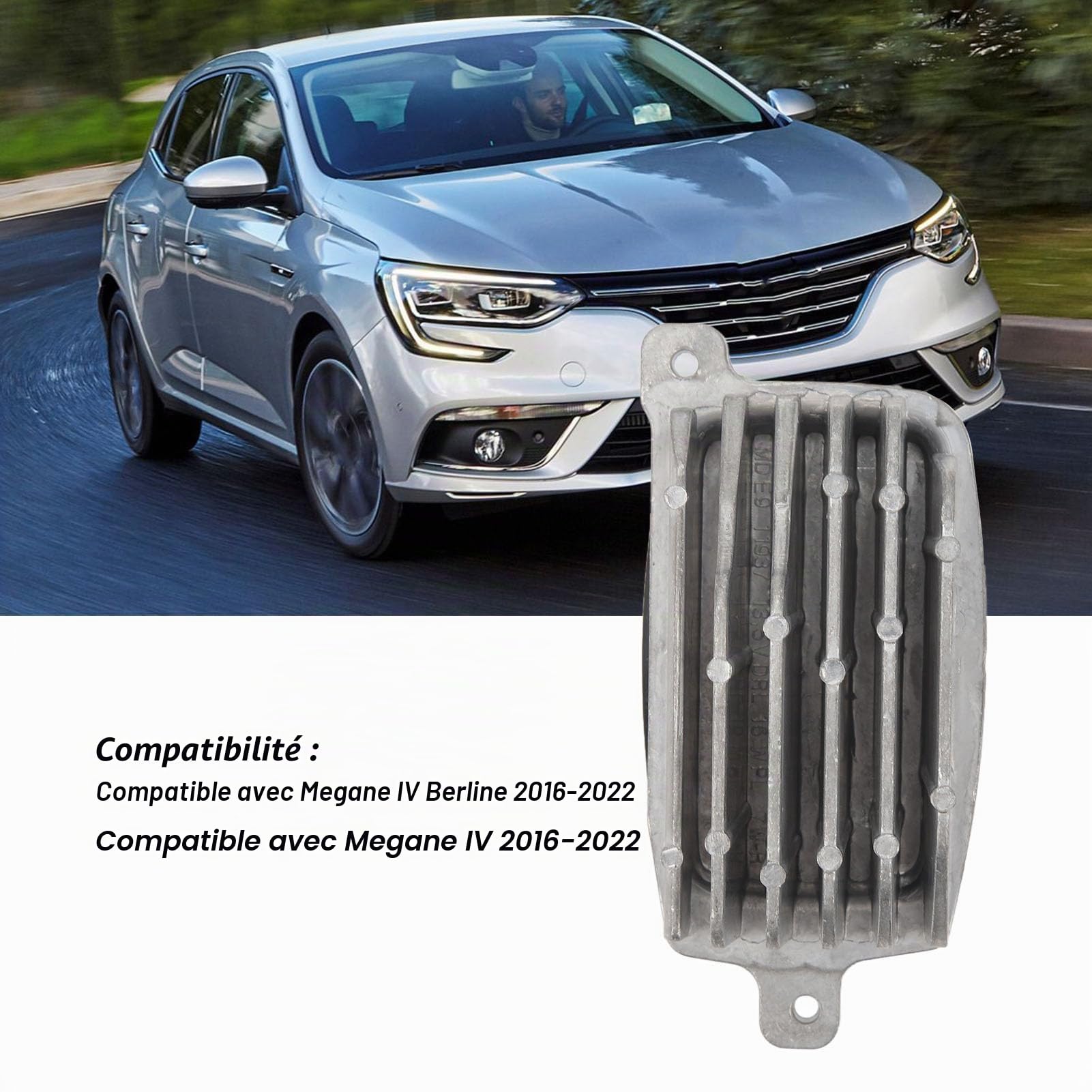 Unité de Commande de Phares, unité de Commande de Phares Module de Feux de Jour LED Haute sensibilité pour Megane IV Berline 2016 à 2022 (Avant droit : 285753299R)
