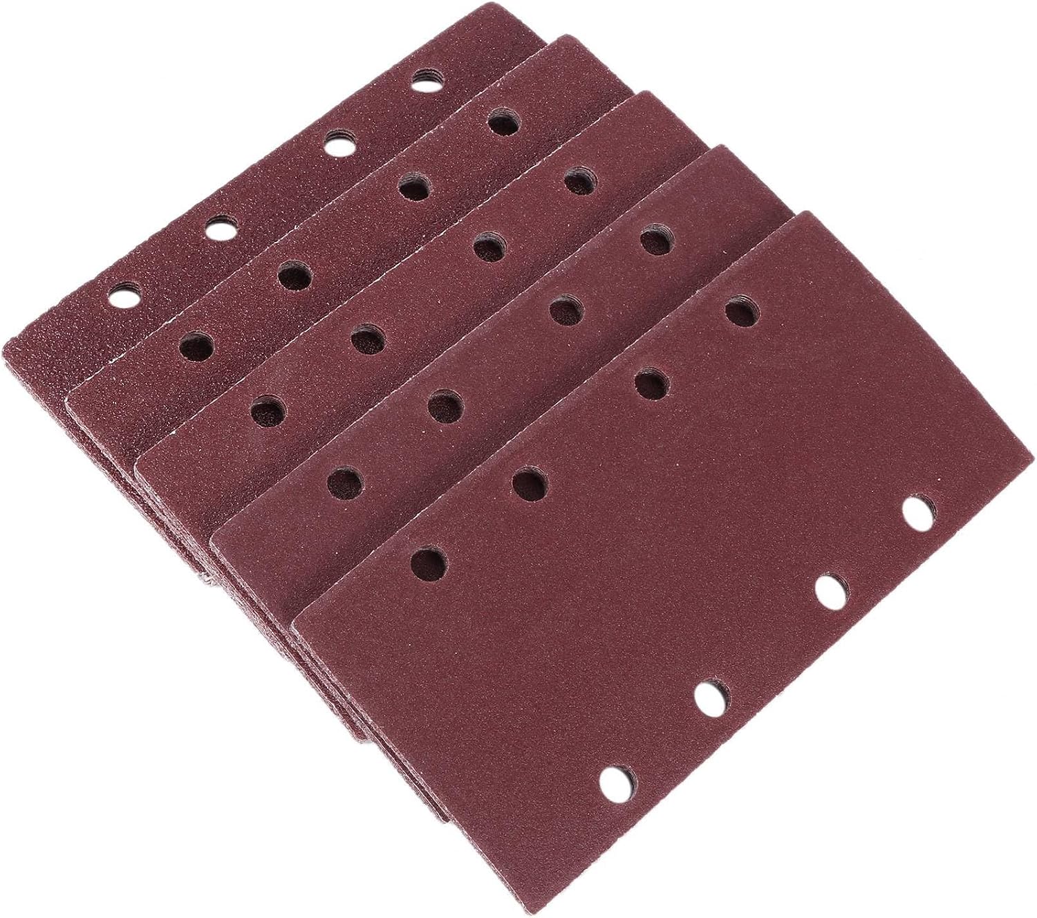 100 Pcs Sanding Pads,Sanding Paper Hook and Loop Sand Sheet 93x185mm Punched 8 Holes Grits 40/60/80/120