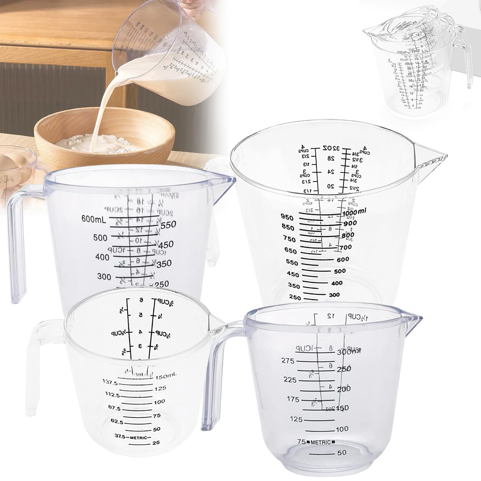Tasses à mesurer de cuisine avec poignée antidérapante pour ne plus rater vos dosages