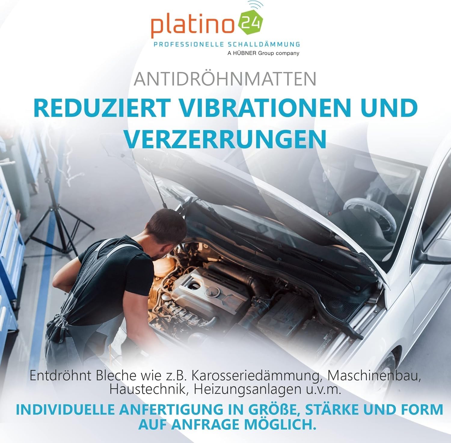 platino24 Bitumenmatten 80er Set – 250x100x5,5mm – Kfz Kompakt Premium | Schall- und Vibrationsdämmung für Blechteile – Temperaturbeständig – Montage ohne Werkzeug mit selbstklebender Rückseite