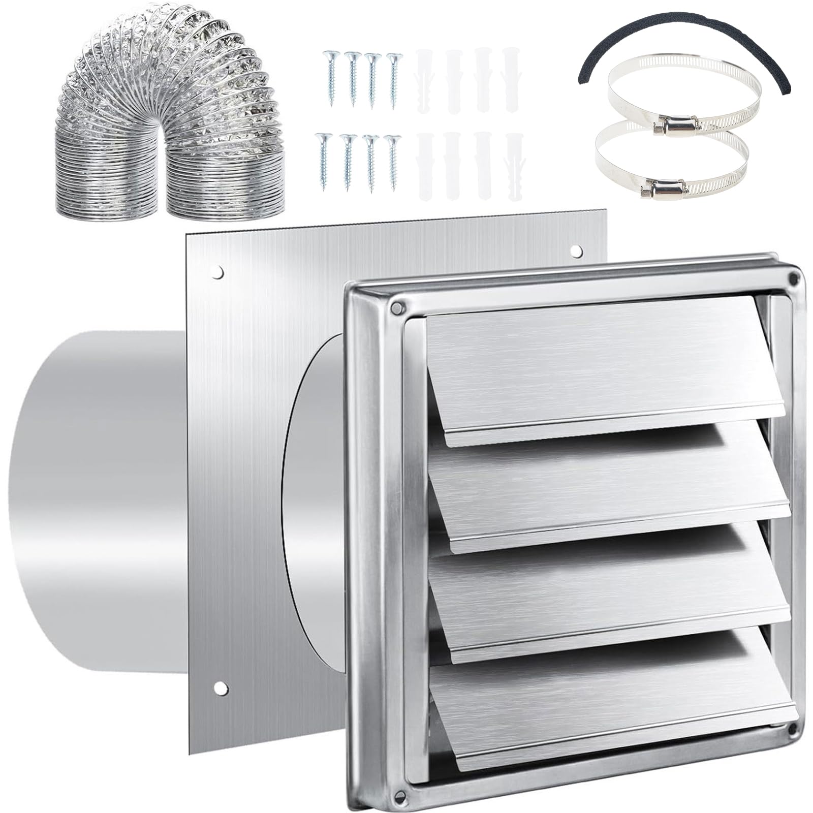4Inch Dryer Wall Ventilation Duct Kits Dryers Vent Hose Connectors Wall Ducting Set Efficient Airflows Management Dryer Vent Kits