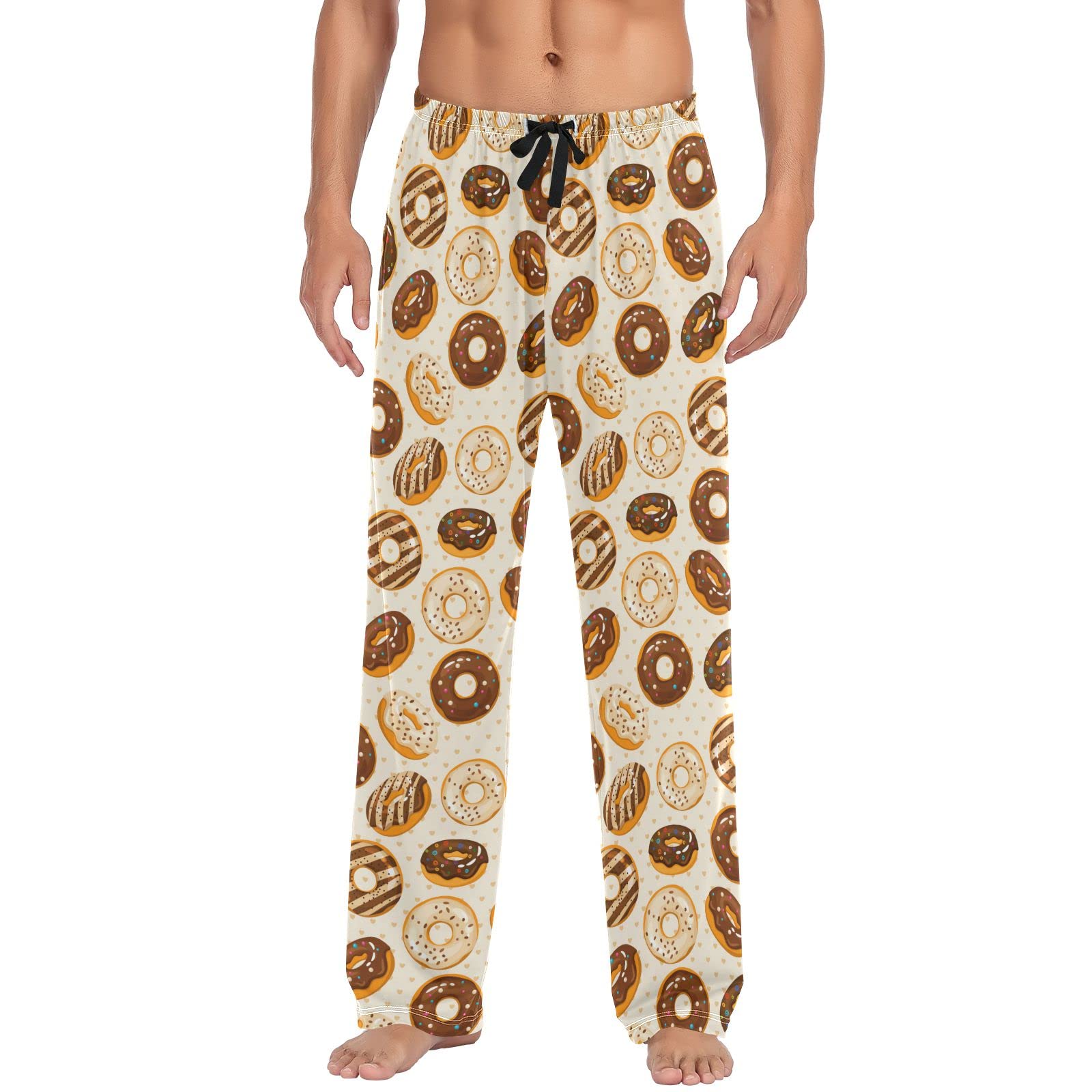 Kwqdozf Men's Multi- Donut Pajama Pants Pjs Bottoms With Pockets Sleep Lounge Pants For