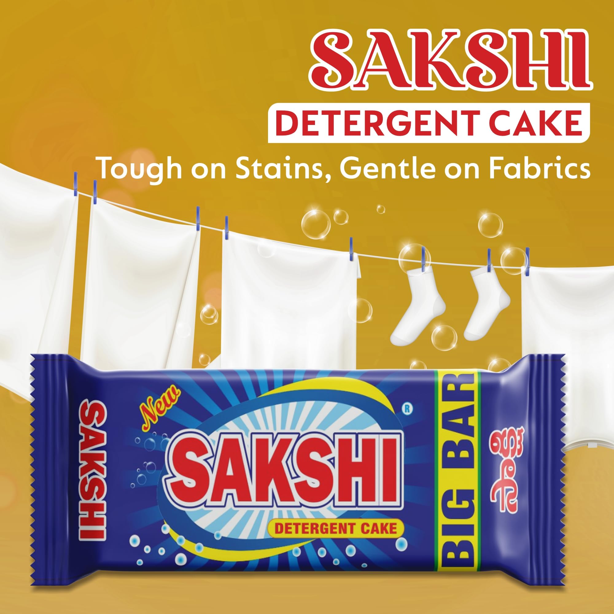 Sakshi Detergent Bar (150g X 30 Cakes) Super Saver Pack For Resellers, Hostels, Or Shared Accommodations 3