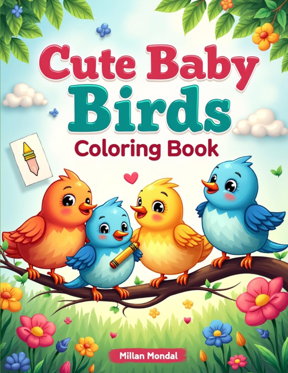 Cute Baby Birds Coloring Book Vol. 2: Fun & Easy Baby Bird Coloring Pages for Kids Ages 4–8