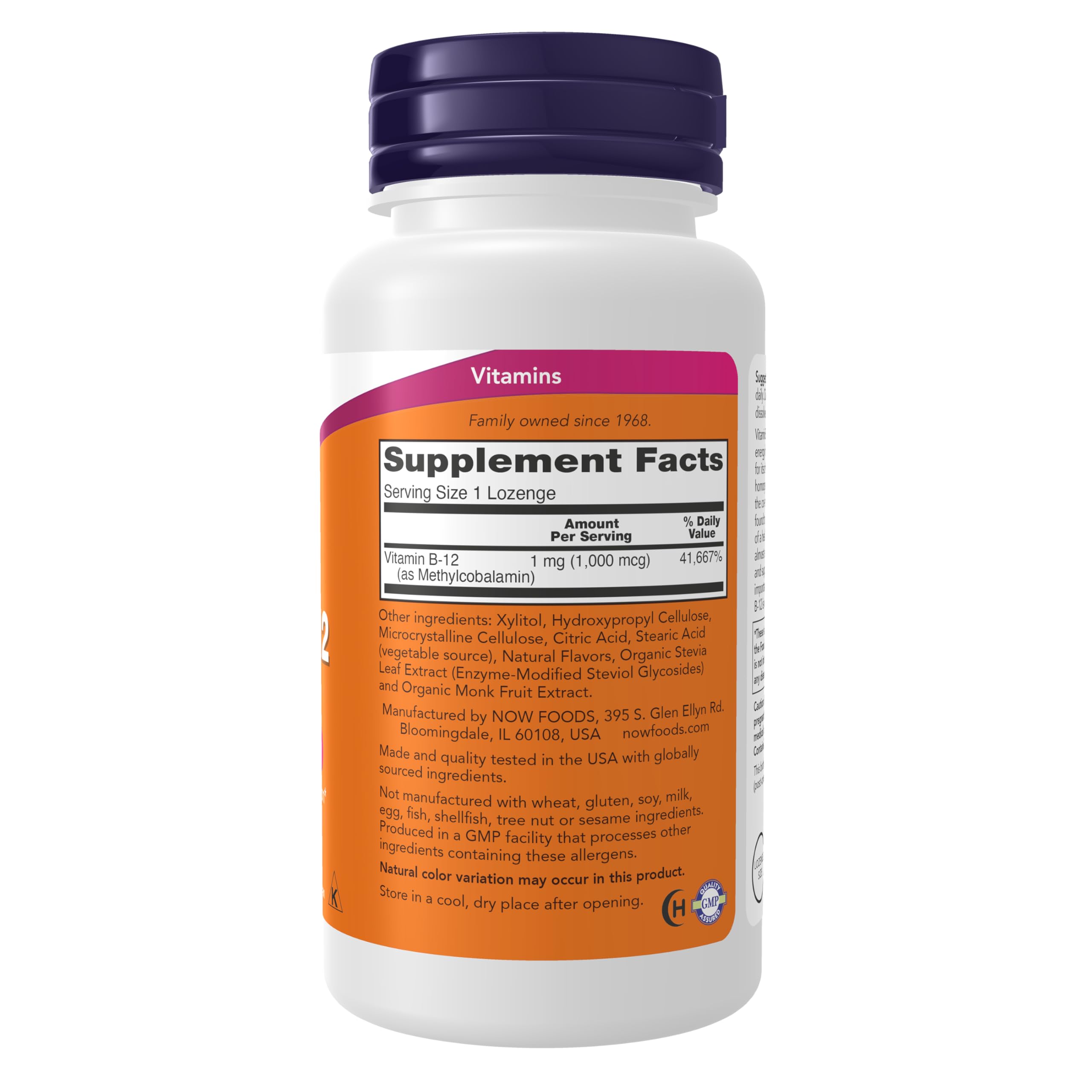 NOW Supplements, Methyl B-12 1000 mcg, Nervous System Health*, 250 Lozenges — Amazon image 2