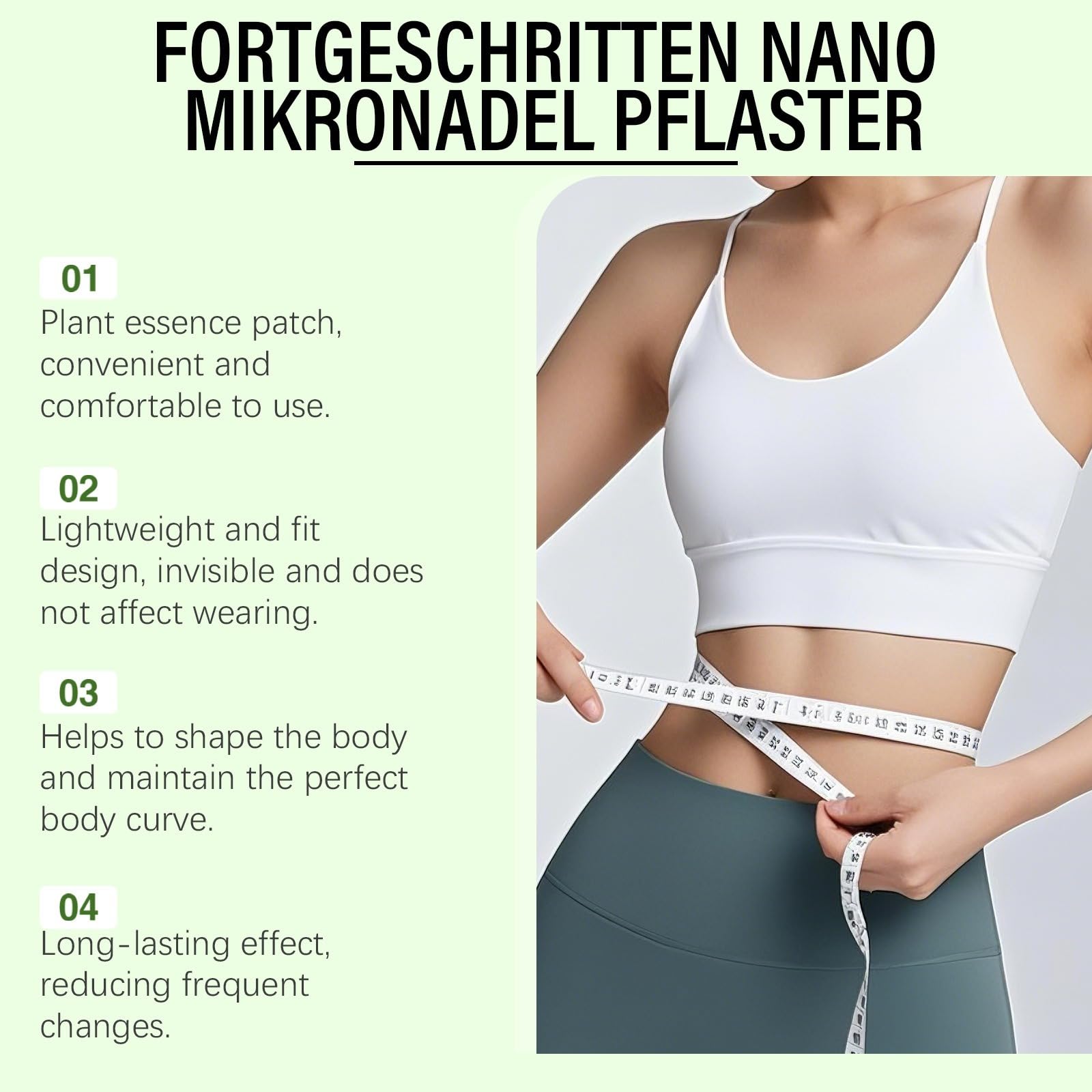 Plaster Moringa x Berberine 10 w 1, plastry odchudzające Nano Microneedle na kaszs Typy ciała Codzienne użytkowanie Zaawansowane naturalne składniki, skóra ujędrniająca, łatwa aplikacja