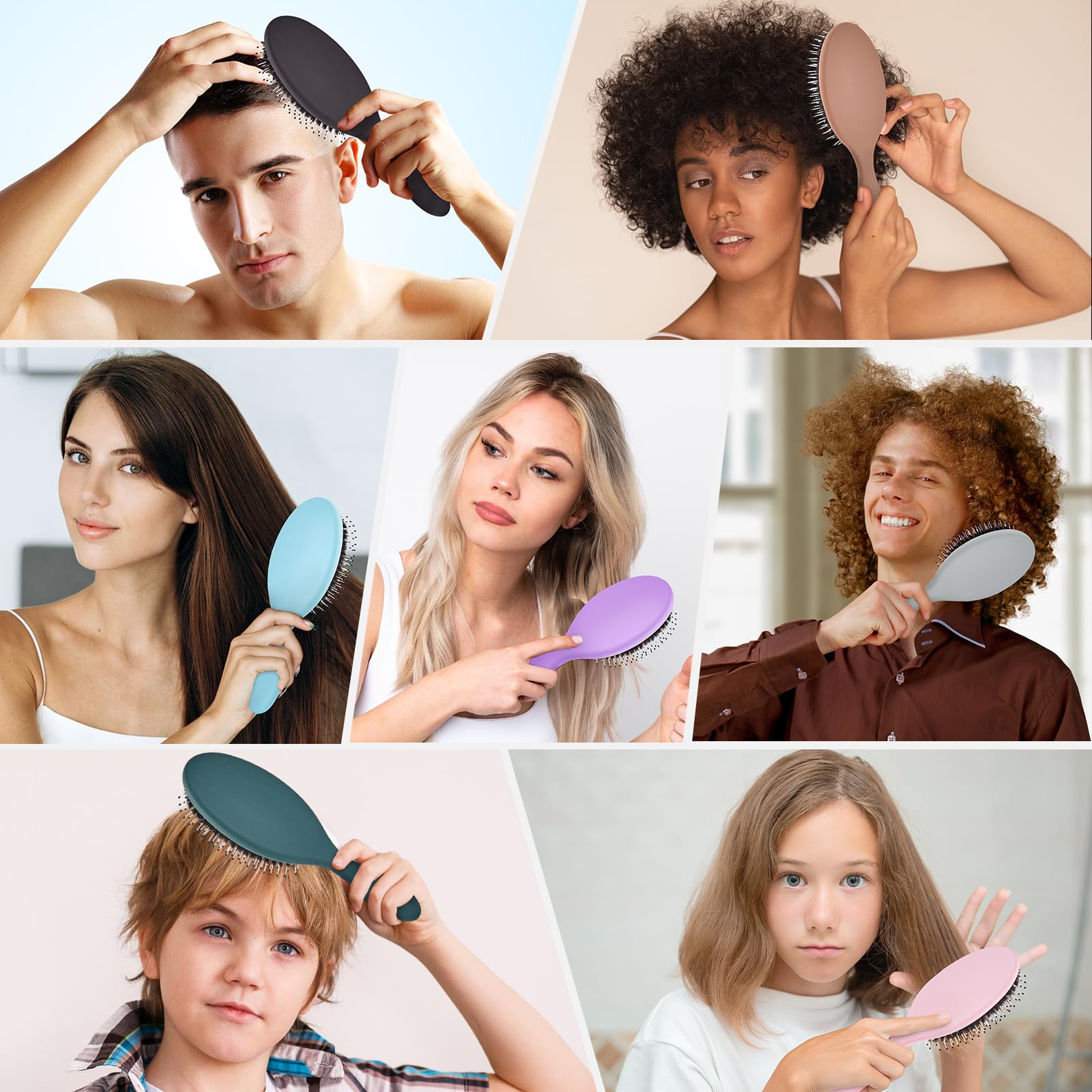 Wildschweinborsten, Haarbürste für Damen und Herren, Entwirrende Haarbürste für glättende Massage, fügen Sie Glanz hinzu, Nylon und Wildschweinborsten, Entwirrbürste für gesundes Haar (1