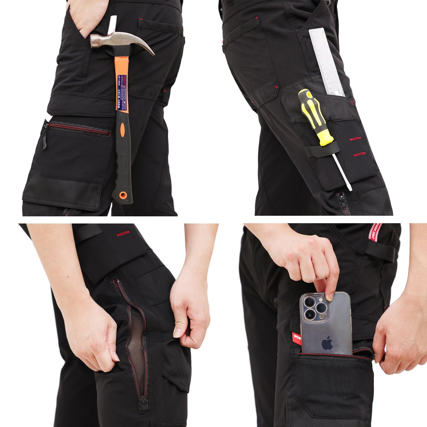 WORK IDEA Pantalón de Trabajo elástico Slim-fit Hombre con Cordura