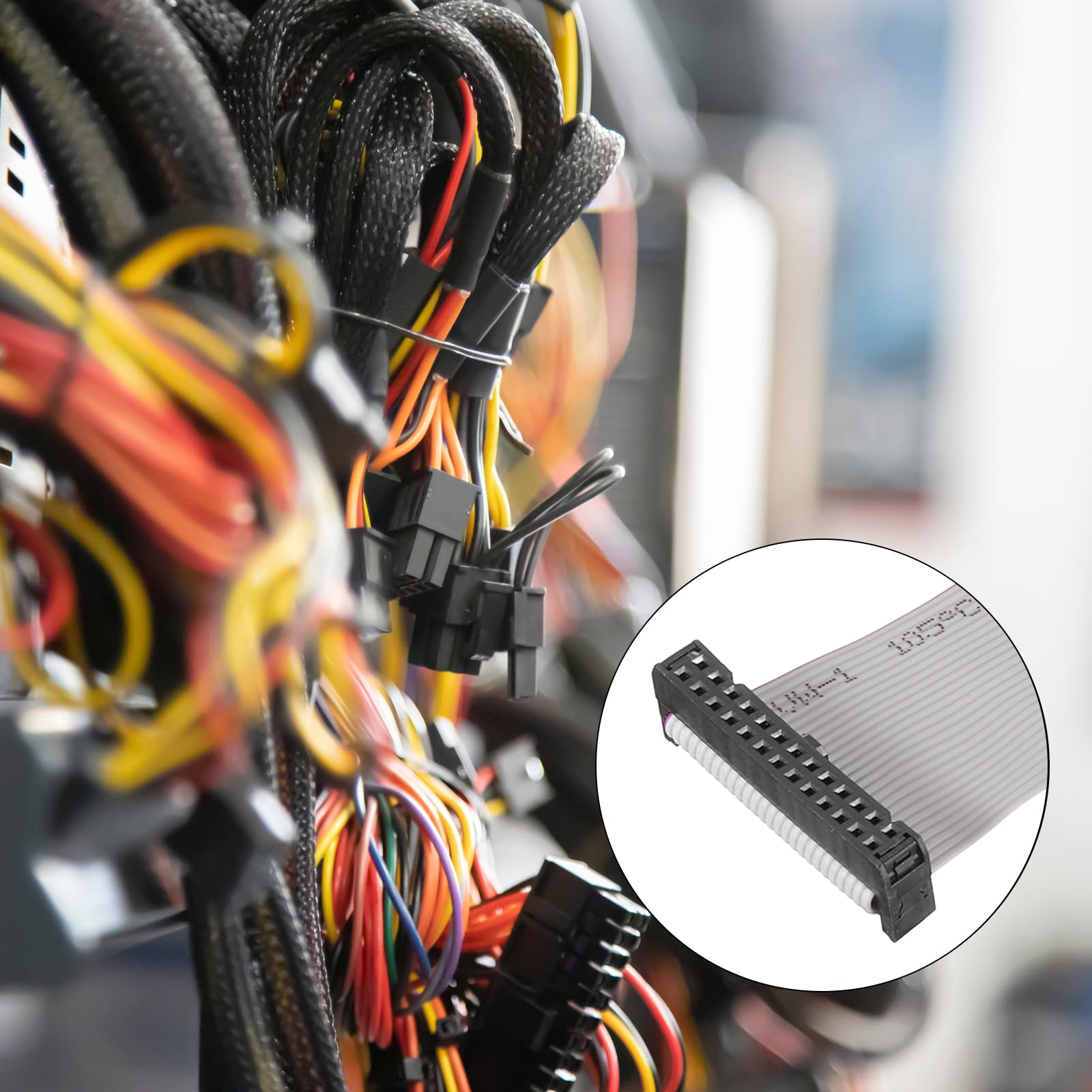 MECCANIXITY Płaski kabel ze złączem IDC, 26-pinowy, rozstaw 2,54 mm, długość 1,5 m, podwójne złącze żeńskie FC do FC, płaski kabel do elektroniki przemysłowej, szary