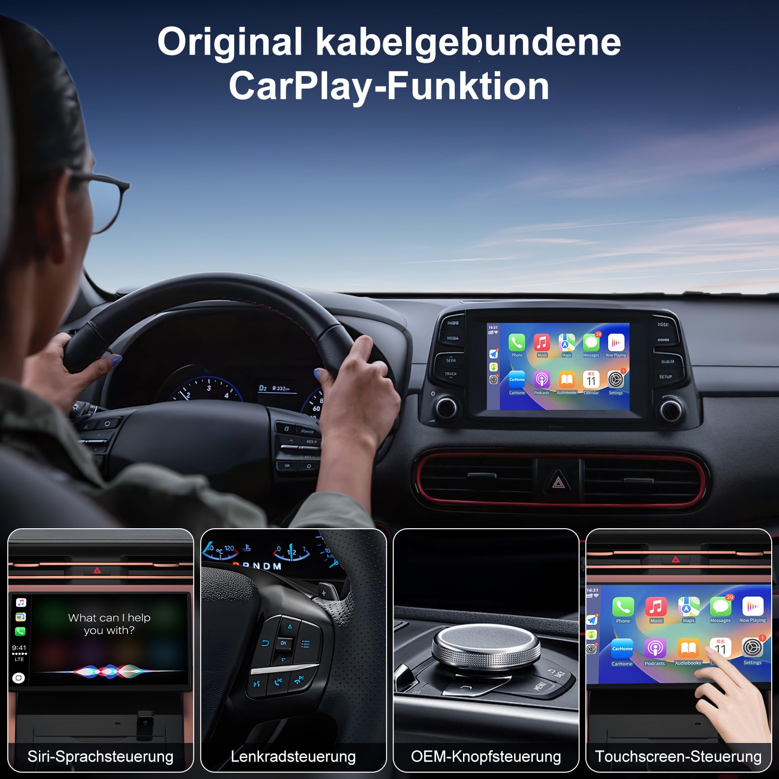MoKo Wireless CarPlay Adapter, 2025 Upgrade Wired CarPlay to Wireless Dongle Box, Plug and Play Fast Response Stable Bluetooth Car Play Adapter for iPhone iOS 10 and Cars with Built-in Wired Car MoKo Wireless CarPlay Adapter, 2025 Upgrade Wired CarPlay to Wireless Dongle Box, Plug and Play Fast Response Stable Bluetooth Car Play Adapter for iPhone iOS 10 and Cars with Built-in Wired Car