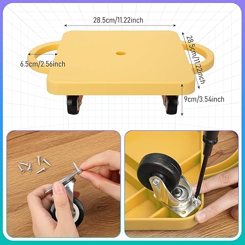 Miniatura 5 de 6 piezas de patinete deportivo a granel para sentarse a granel con asas ruedas de plástico, patinete plano deportivo para niños, gimnasio,