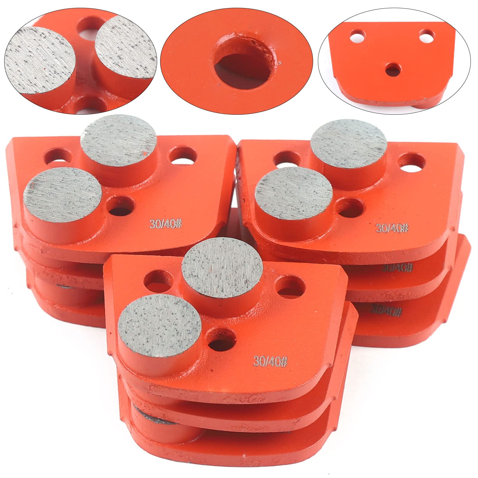 9Pcs Trapezoid Diamond Concrete Grinding Disc Pad, Floor Polishing Pads Grit 30/40# Medium Bond Diamond Concrete Grinding Discs