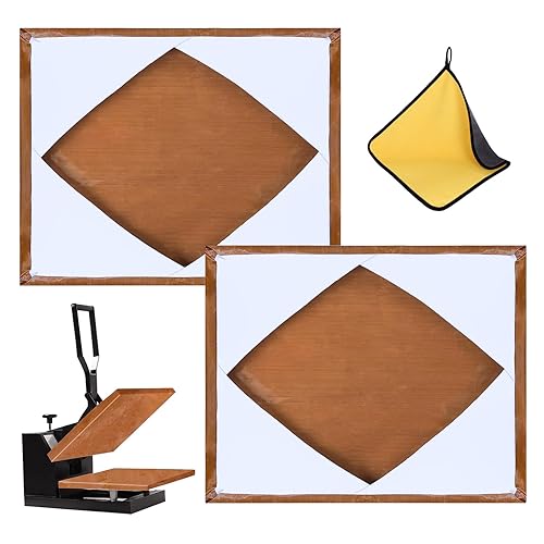BSTSLL 2 Pcs Heat Press Platen Cover 16 x 20 Inch Teflon Sheets Protector Reusable Platen Wrap Cover for Sublimation Heat Pressing Machine Plate from Scratches, Residue