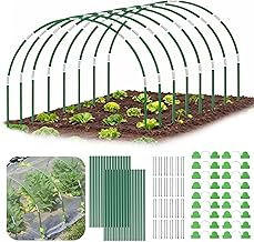 Tunnel Greenhouse Hoop, 30 Fiberglass Greenhouse Poles with 18 Clips, Flexible and Rustproof Poles for Vegetable Garden, Plant Cover, Garden Greenhouse & Mini Greenhouse