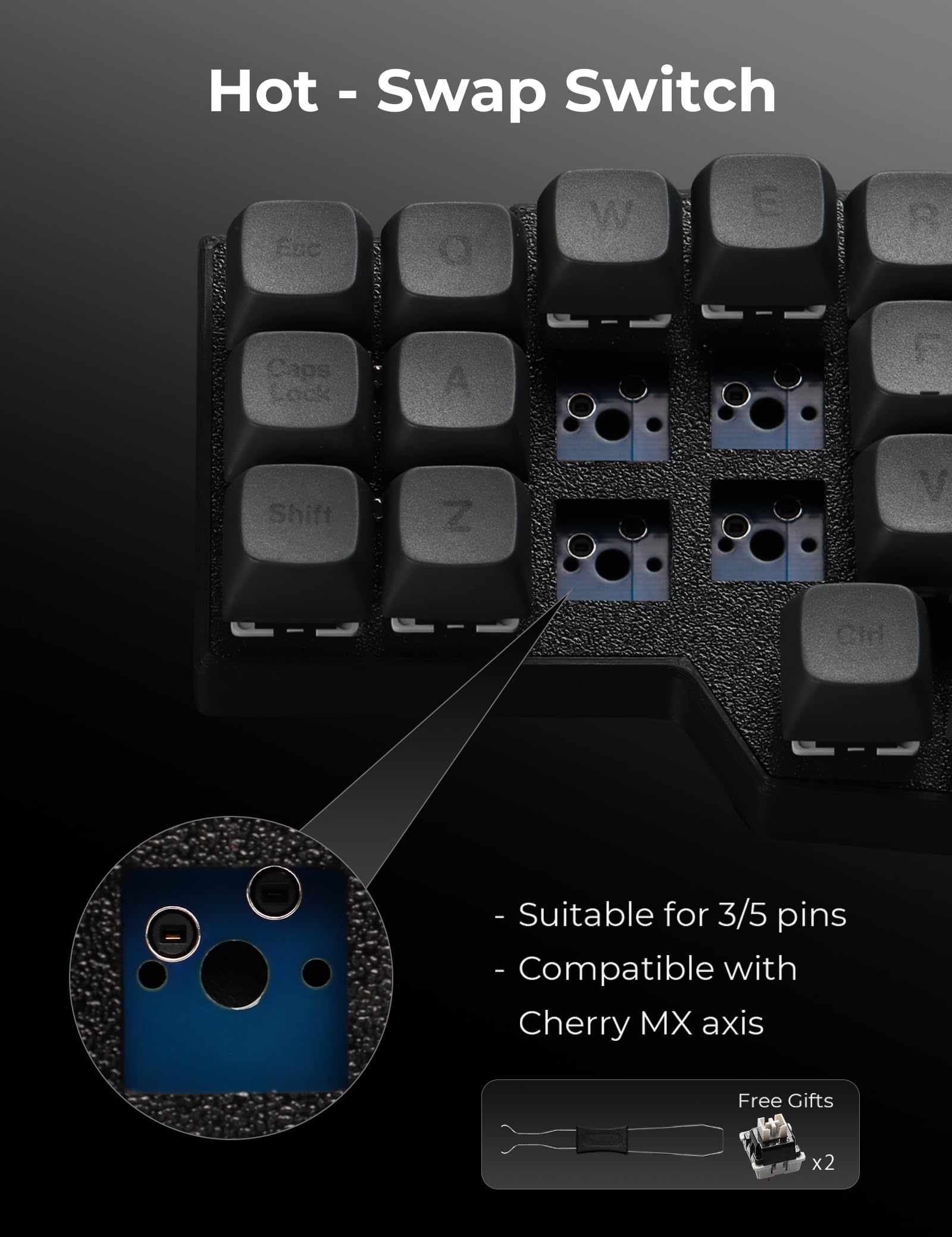 Amazon | YIVU 40% Corne ワイヤレススプリットキーボード、QMK/VIA