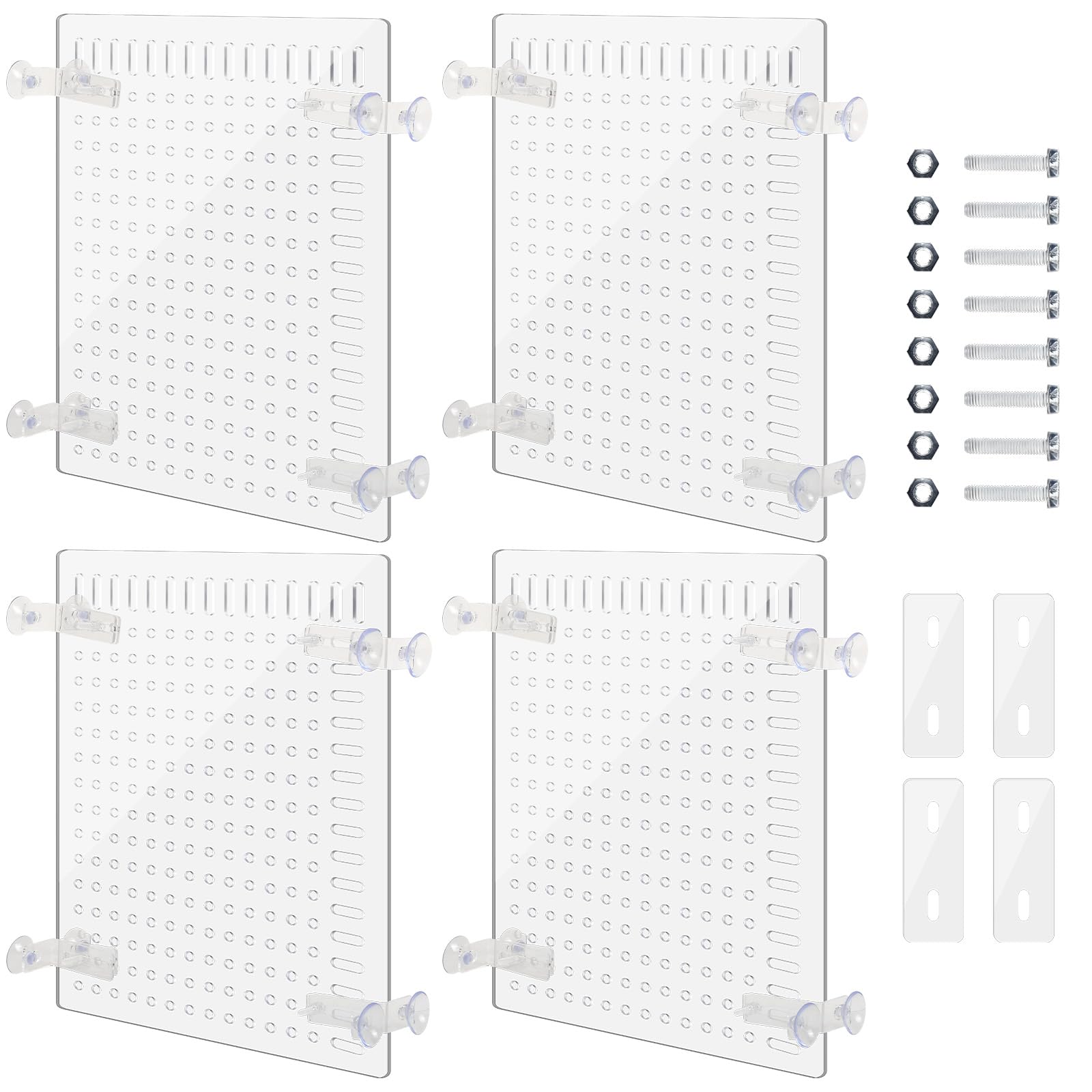Nuanchu Lot de 4 séparateurs d'aquarium en acrylique de 29,5 x 24,9 cm avec ventouses, accessoires pour aquarium de 10/100/127/170/170/190/300/500 gallons