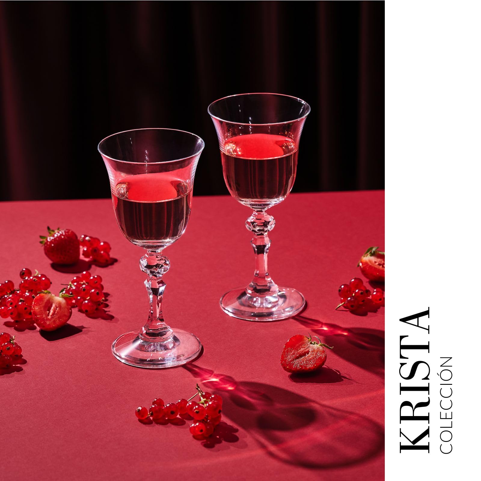 Krosno - Vasos de Vodka con Tallo | Juego de 6 | 50 ml | Colección Krista | Vasos de Tulipán para Vodka | Elegante Cristalería | Claridad Cristalina | Ideal para Casa, Celebraciones y Regalos