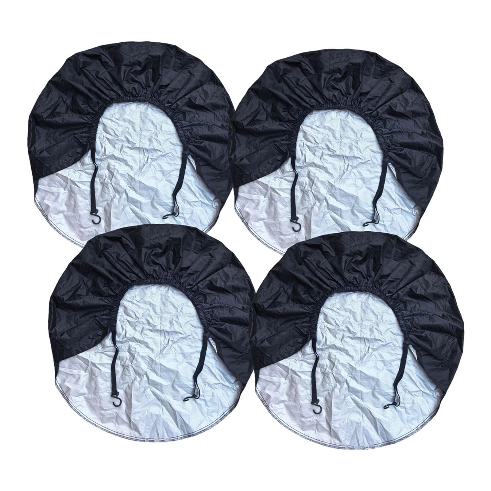 predolo 4 Housses de Roue de Secours en Tissu Oxford résistant aux intempéries, Installation Facile, Accessoires Robustes pour véhicules, SUV, remorques, Black L