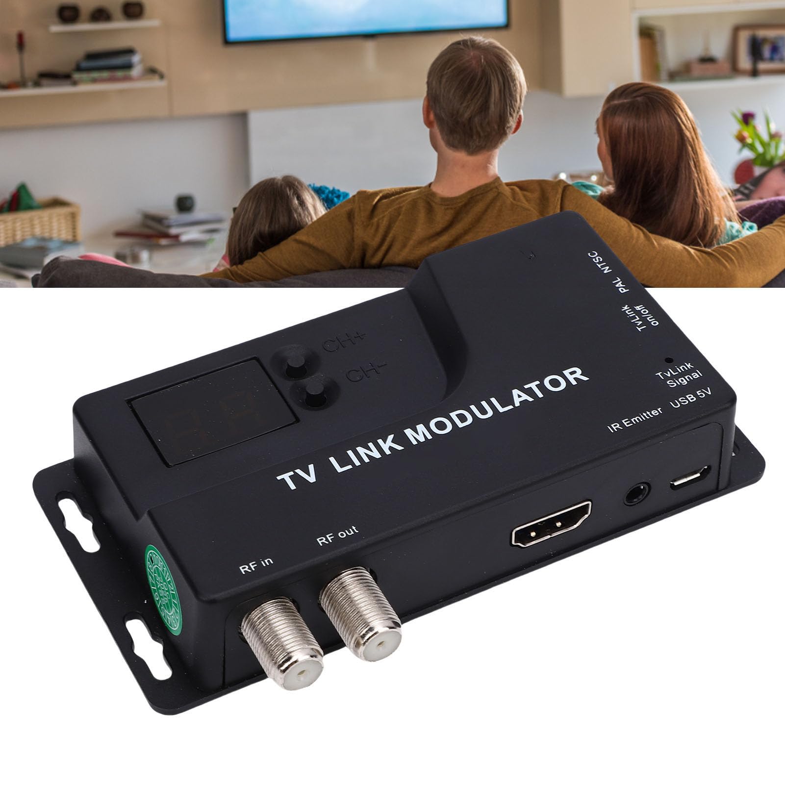 Tosuny Modulador HDMI RF, Convertidor HDMI a Coaxial 1080P con Formato NTSC/PAL, para de Cable de Hotel de TV Antiguo, Compatible con Reproductores Multimedia de Transmisión y