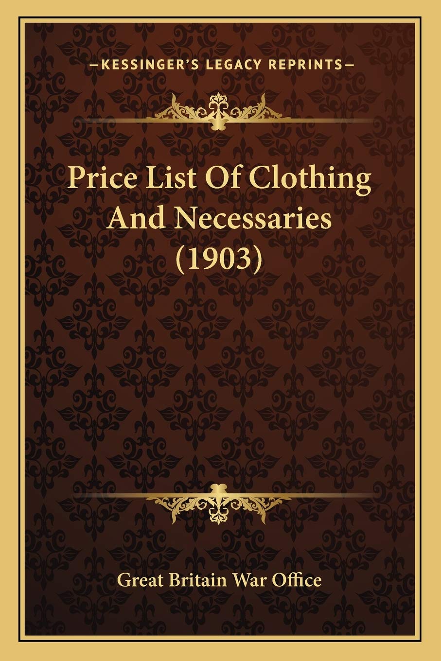 Price List Of Clothing And Necessaries (1903)