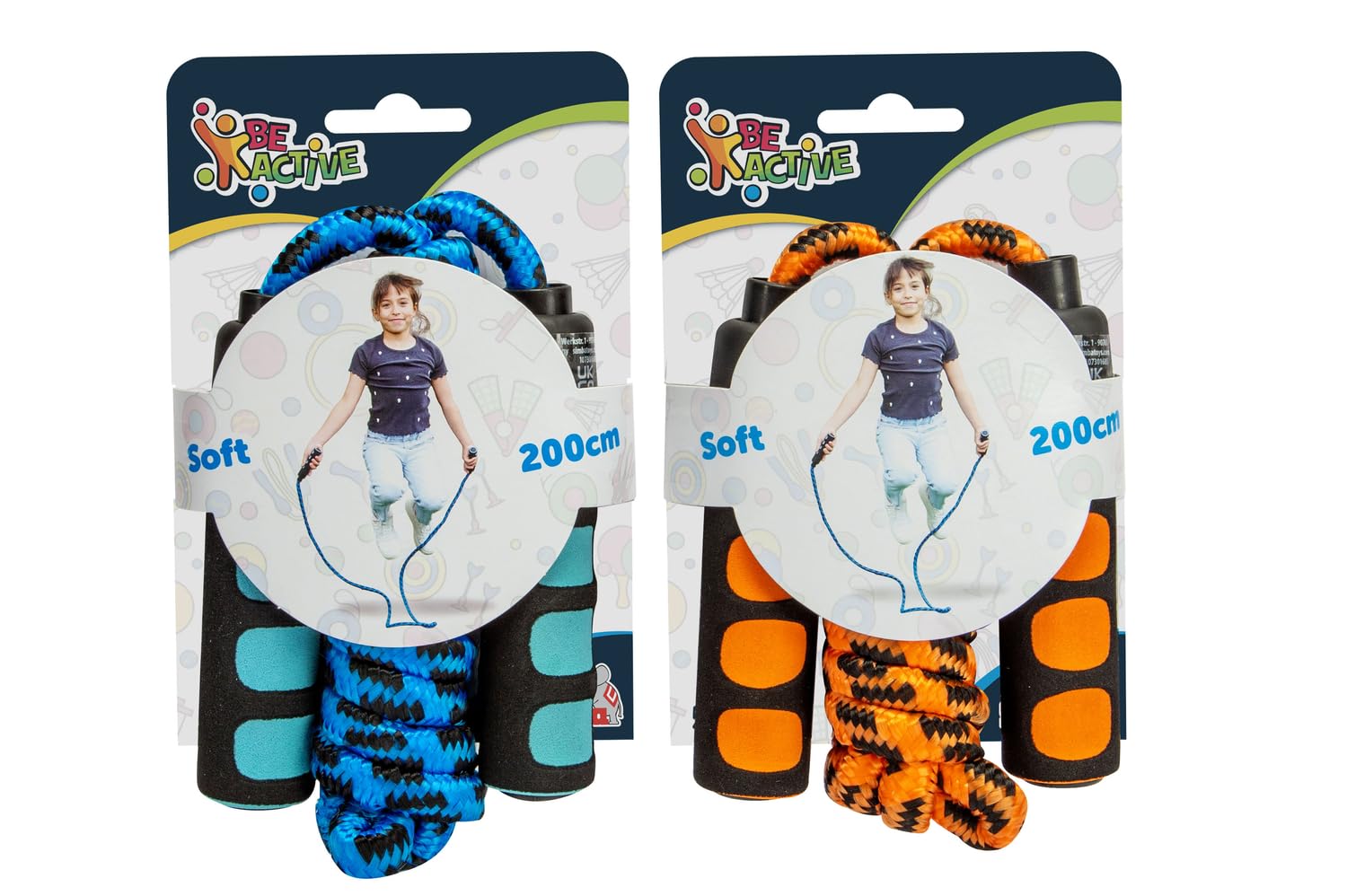 Simba 107301685 – skakanka z miękkim uchwytem, 2-krotne sortowanie, dostawa obejmuje tylko jeden artykuł, uchwyty z miękkiego materiału, lina 200 cm, od 5 lat