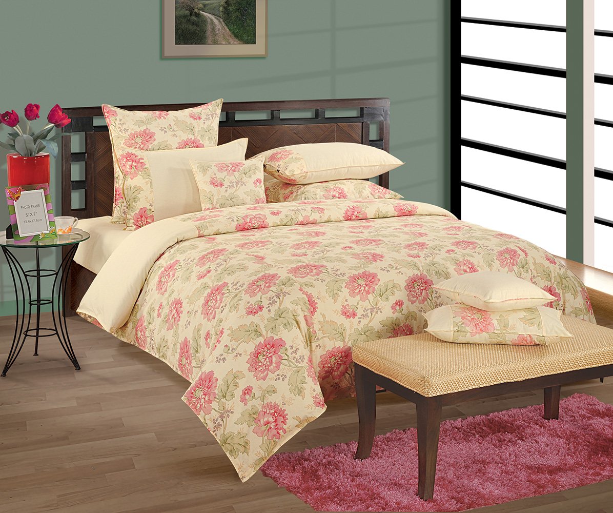 Swayam Shades of Paradise Printed Cotton Double Duvet Cover - Beige (TSR02-3612)-image-49