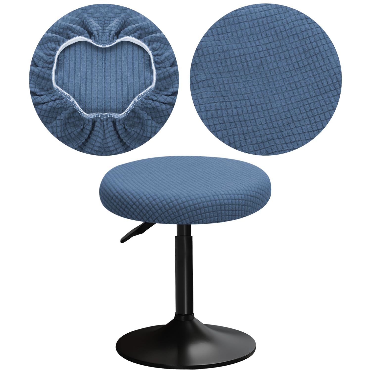 YINGAYOU Stool Covers Round 12-16" Bar Stool Seat Covers Round with Plush Squares, Elastic Soft and Comfortable are Rich Color That Doesn’t Fade (1,