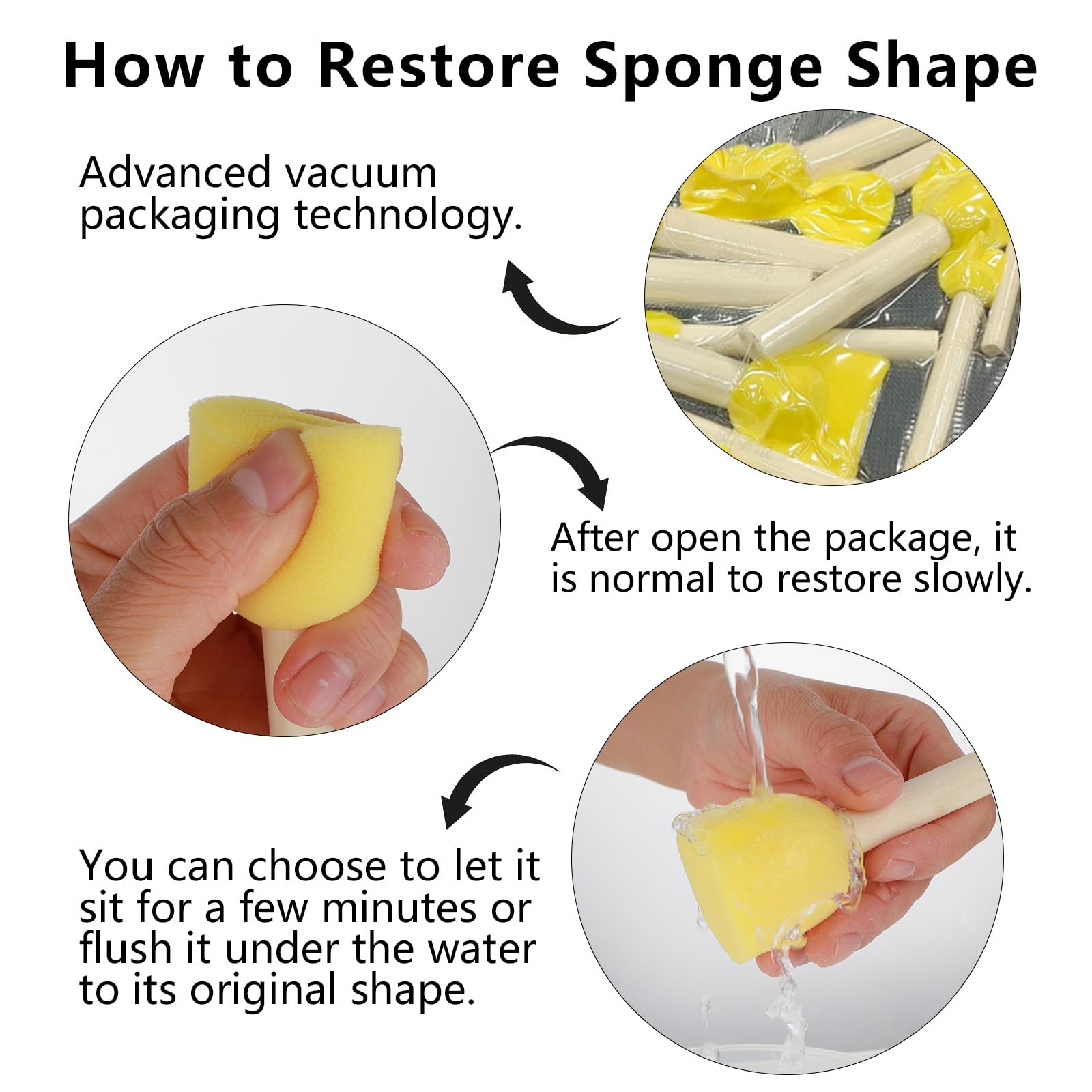 Lot De 4 Pinceaux Ronds En éponge Pour Peinture, Artisanat