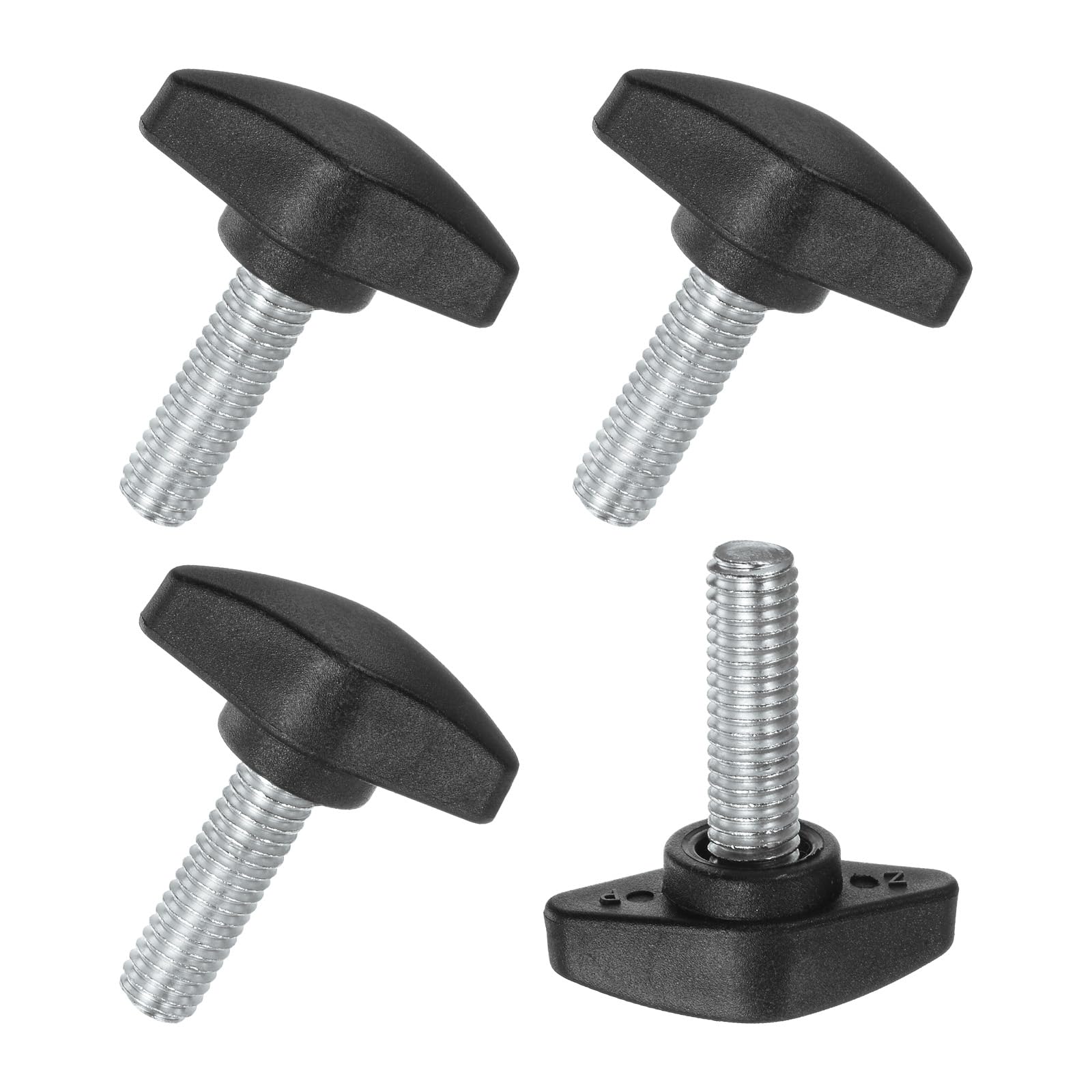 M8 Thumb Screws - Tee Wing Knobs, Black -1
