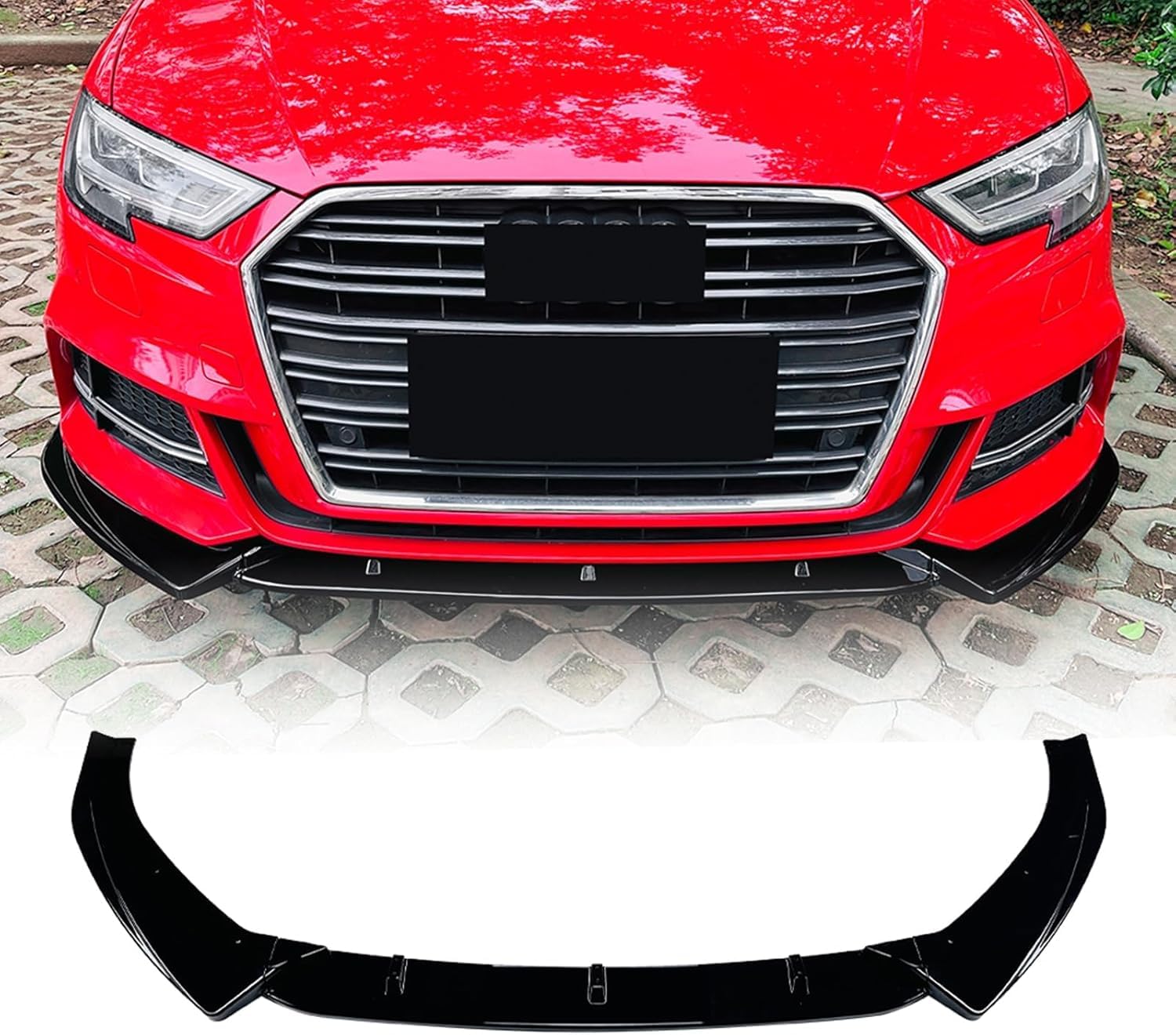 Becquet Avant Voiture Pour Audi A3 S3 8V 2017-2020 - Lame Pare-chocs Sportive En ABS Protection